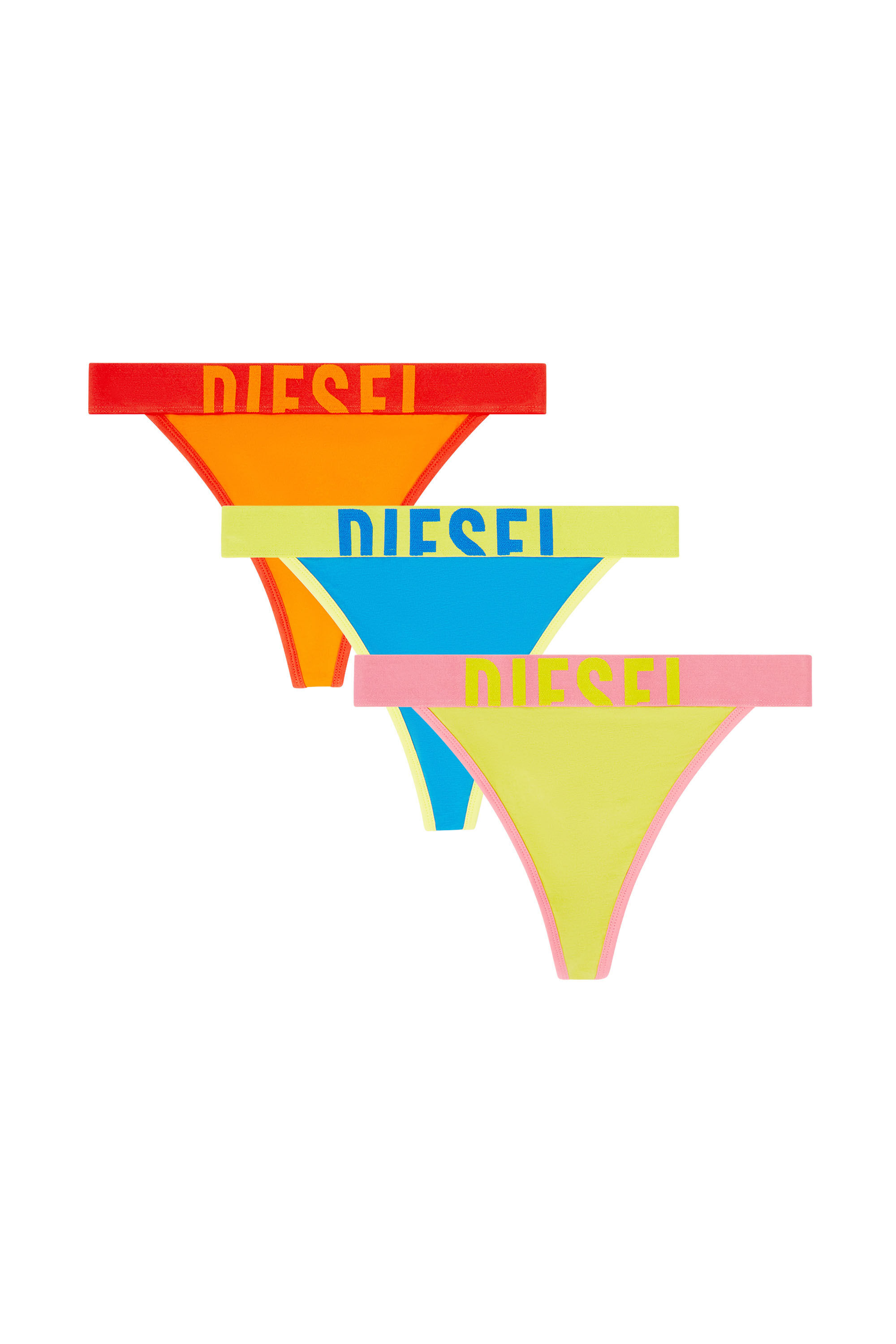 Diesel - MARIANNA-D-POP-3PACK, Woman's Three-pack stretch cotton multicolour thongs in Multicolor - 2