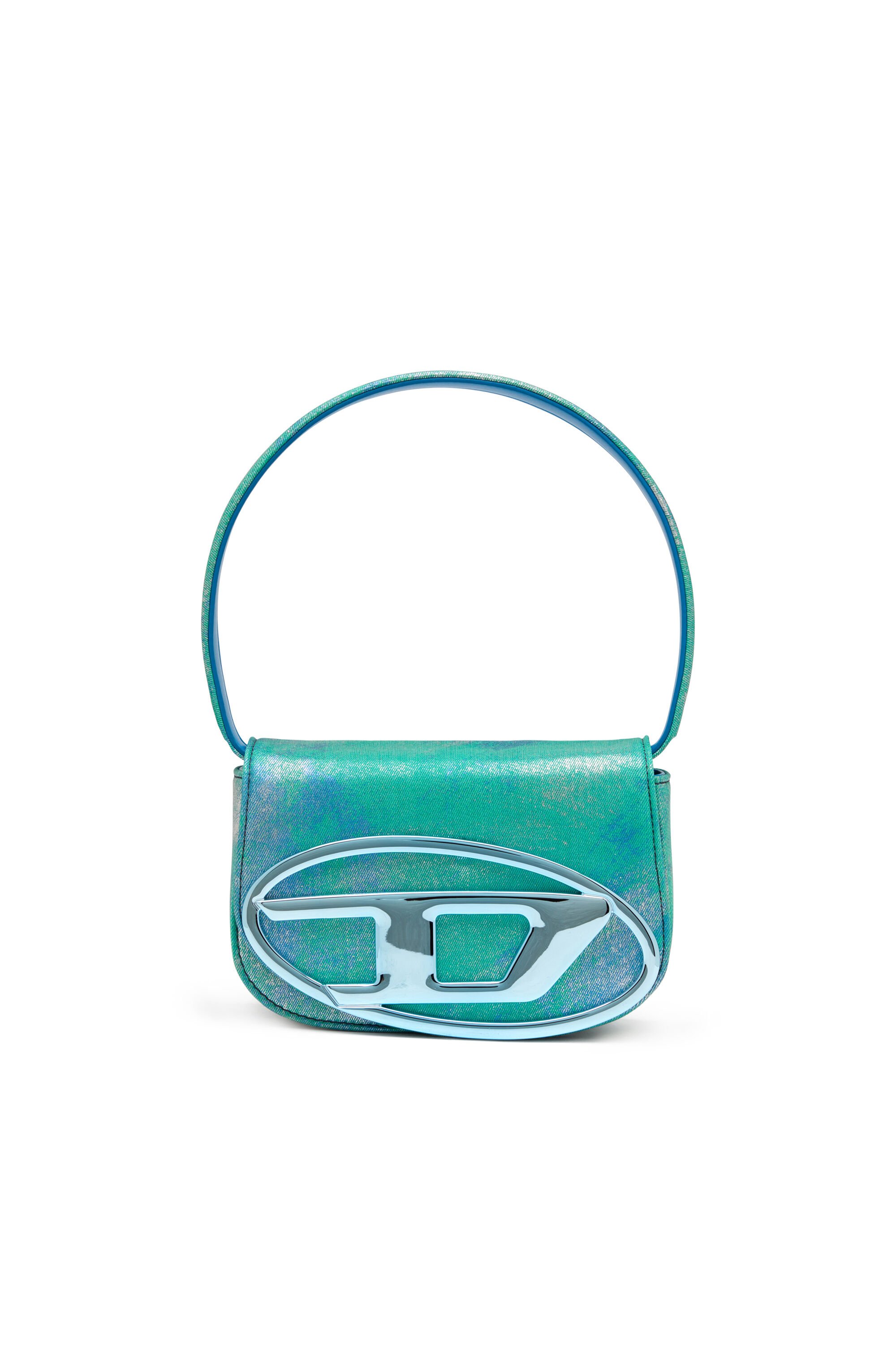 Diesel - 1DR, Woman's 1DR-Iconic shoulder bag in pop colour denim in Blue/Green - 1