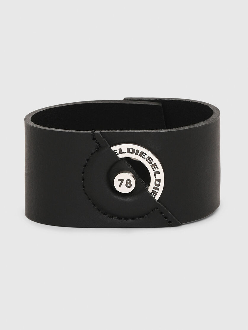 A Ri Men Leather Bracelet With Encased Ring Diesel
