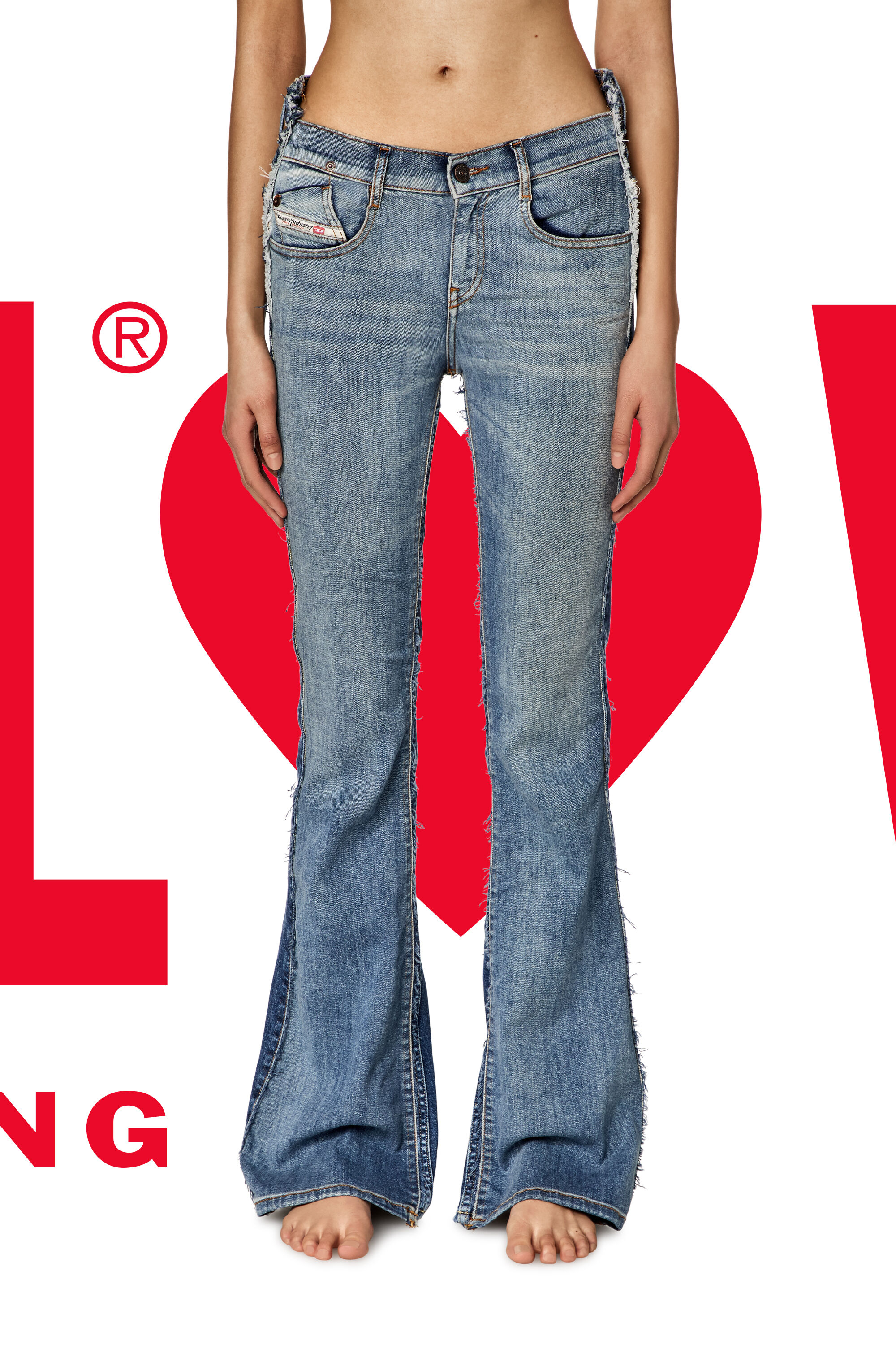 Diesel - Woman's Bootcut Jeans Dieseloves 01 09K46, Medium blue - 3