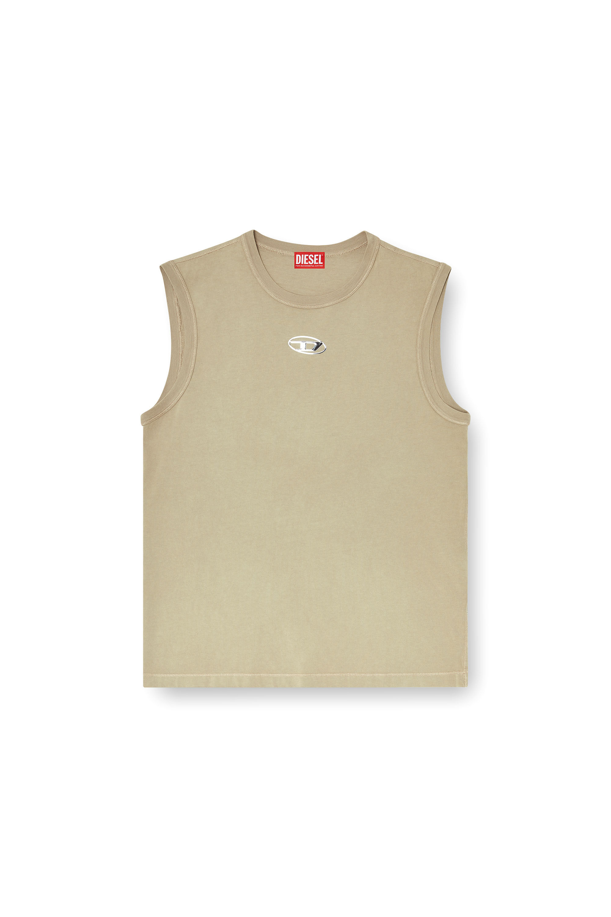 Diesel - T-BISCO-IOD, Man's Cotton tank top with metallic Oval D in null - 2
