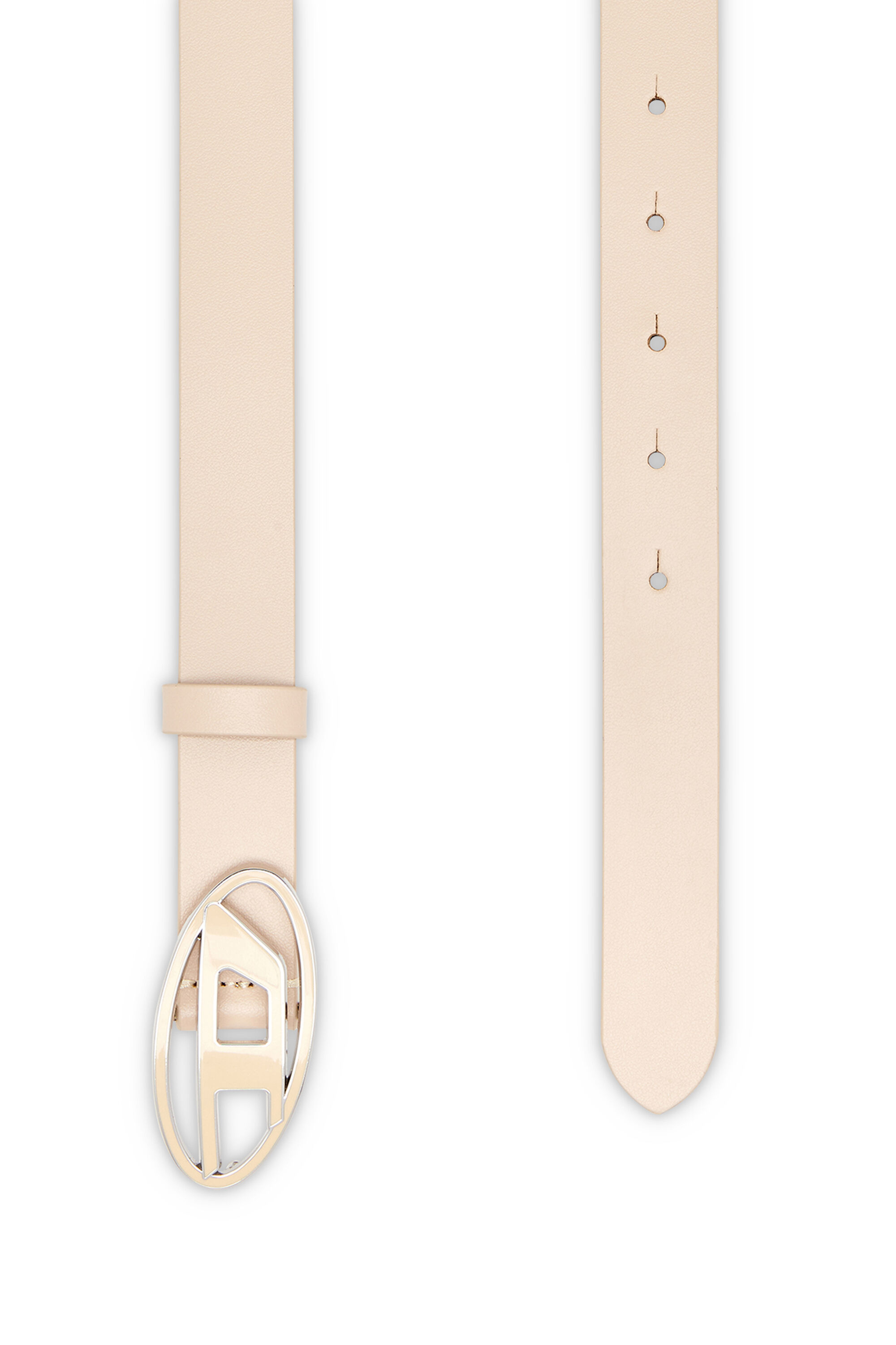 ベルト DIESEL Woman Belt Sand X09716P1245 T2084 Women's 2.4cm leather belt with enamelled buckle | Black