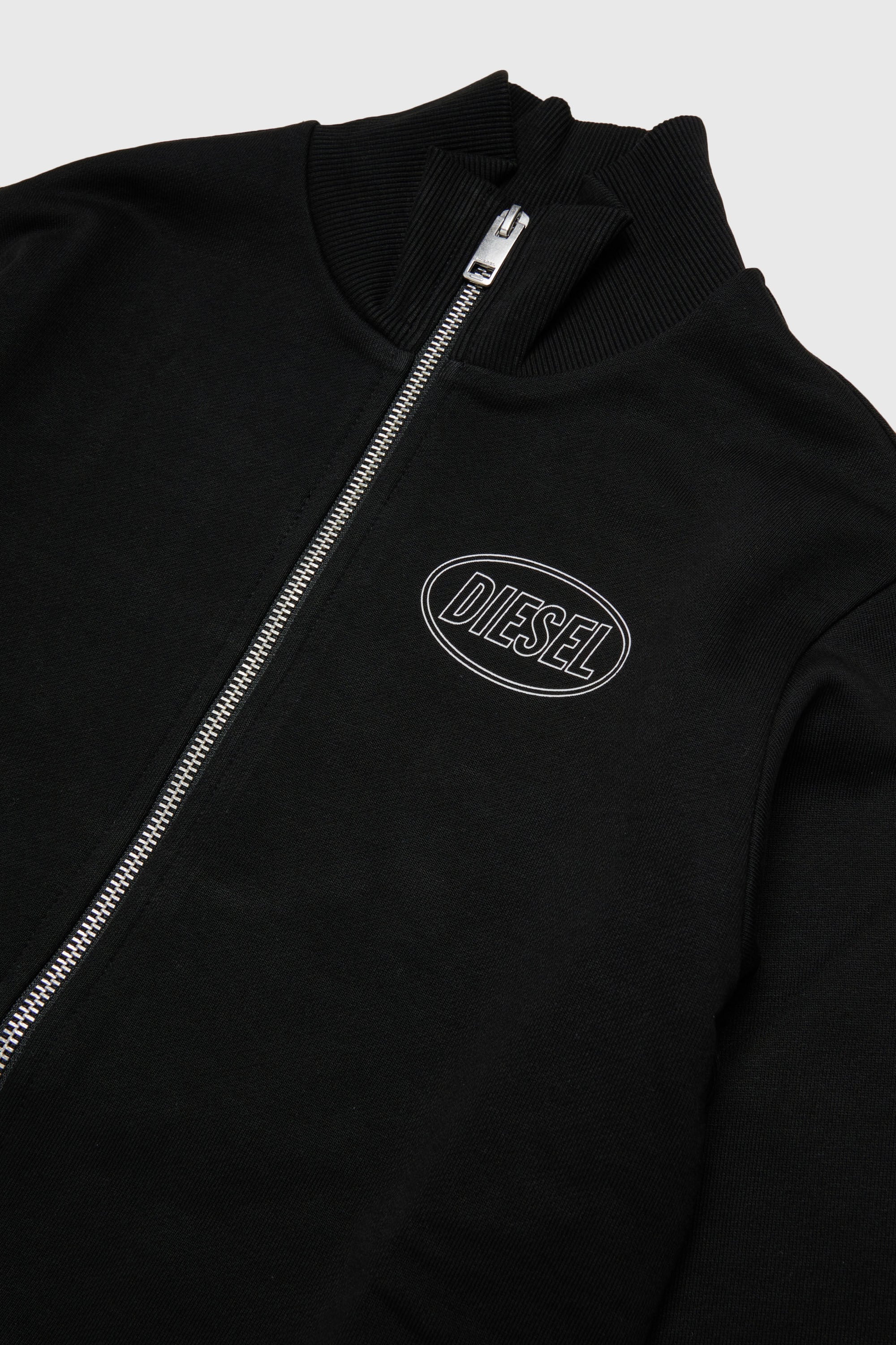 Diesel - SCIRCLEZIP OVER, Man's Cotton sweatshirt with logo print in Black - 3