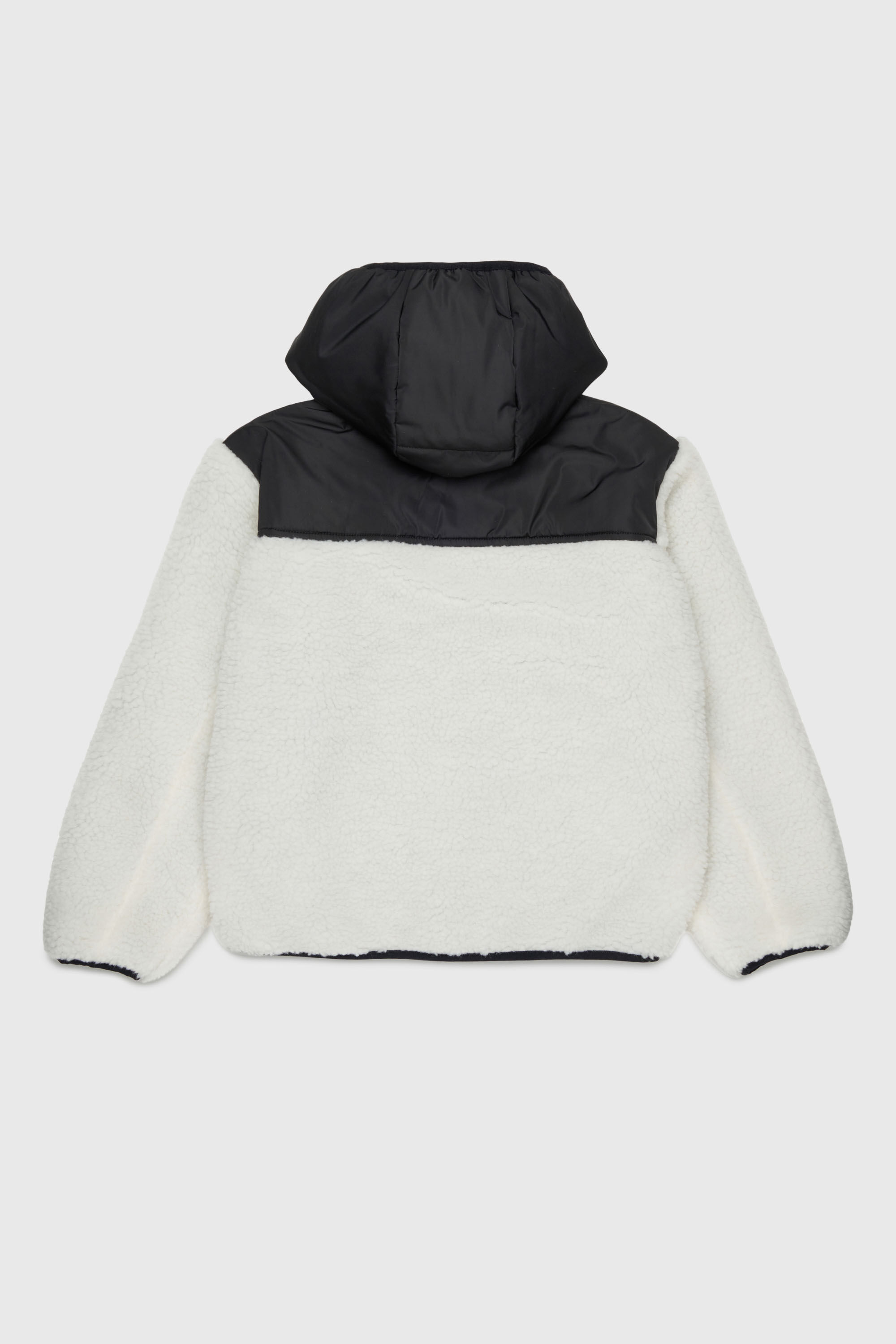 Diesel - JSHEAR, Man's Hooded jacket in nylon and teddy fleece in White - 2