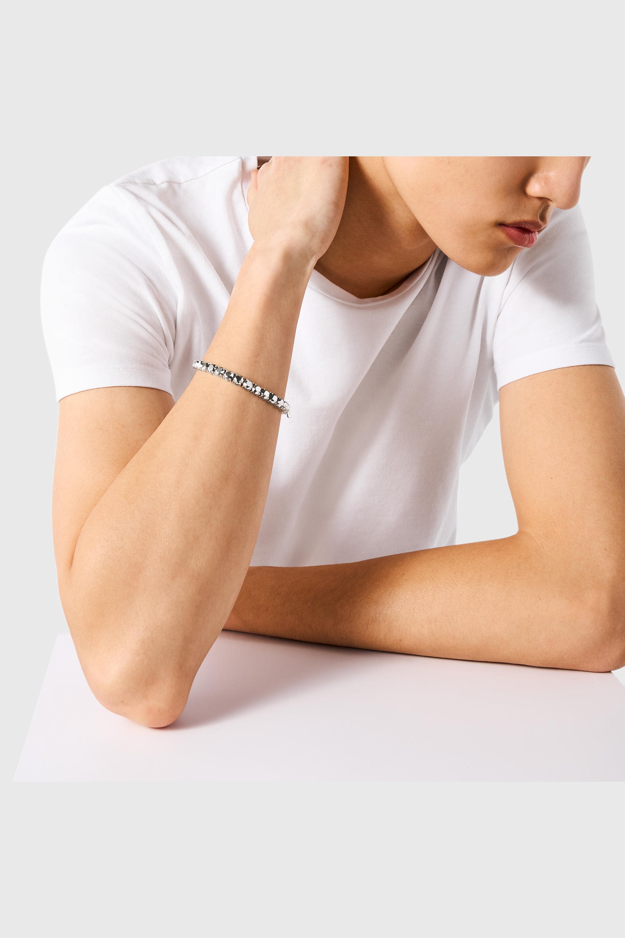 Diesel - DL1354040 STERLING SILVER JEWEL, Unisex's Sterling Silver Diamond Cut Bracelet in Silver - 4
