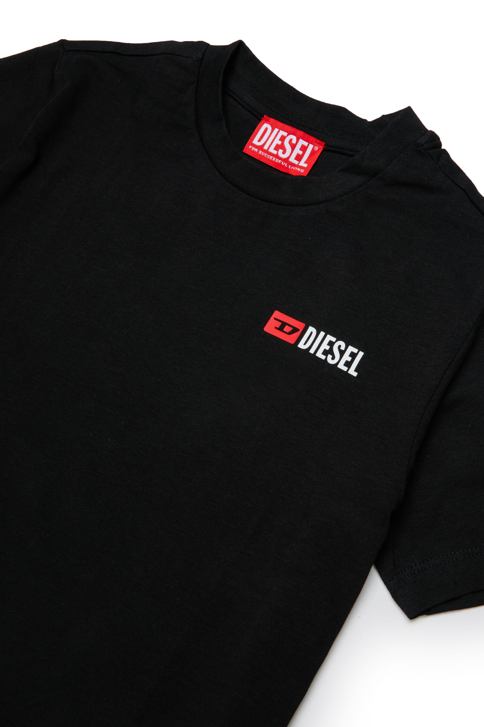 Diesel - UTRIM, Man's Cotton T-shirt with logo print in Black - 3