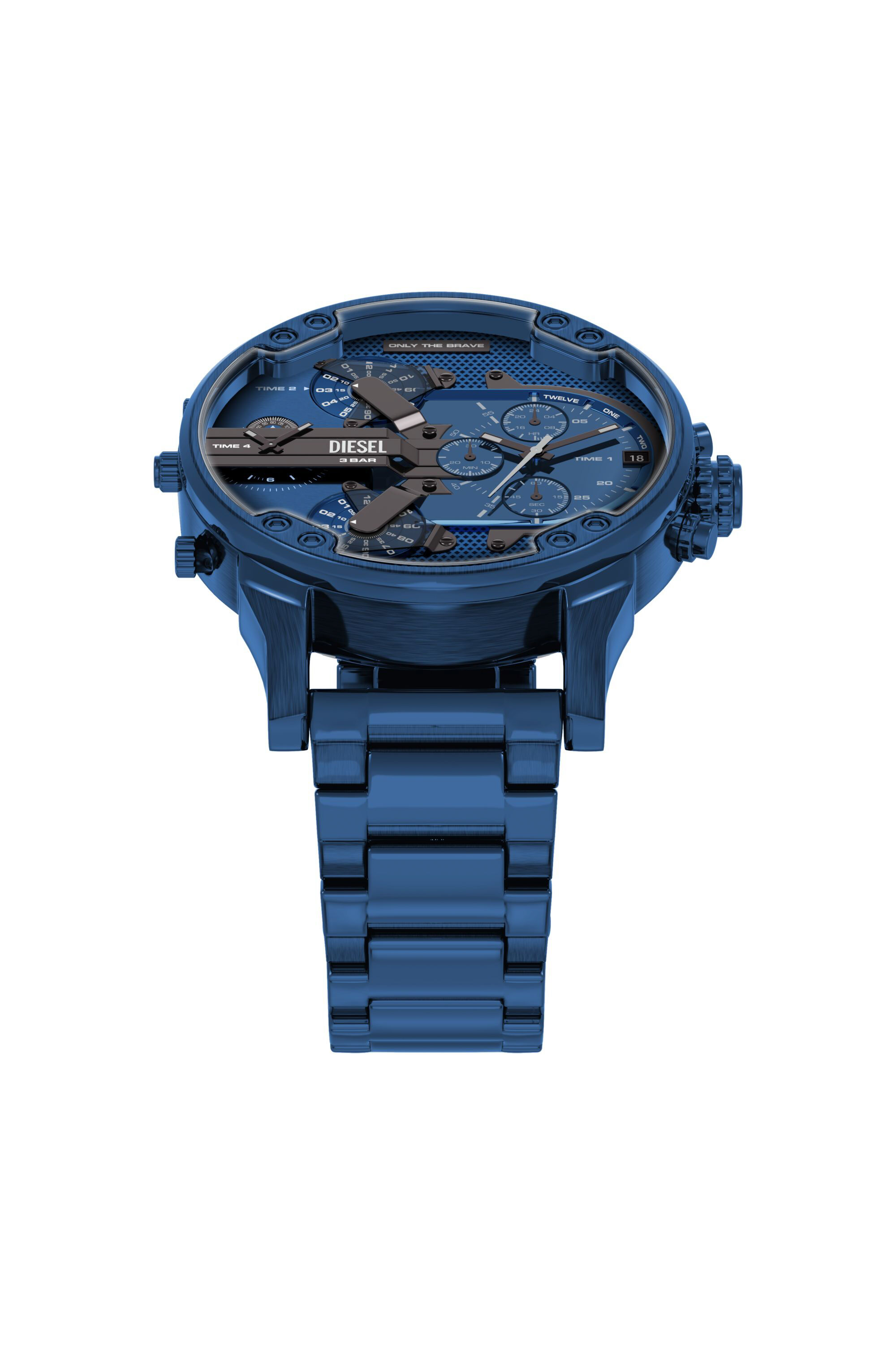 Diesel - DZ7496 WATCH, Man's Mr. Daddy 2.0 Blue Stainless Steel Watch in Blue - 4