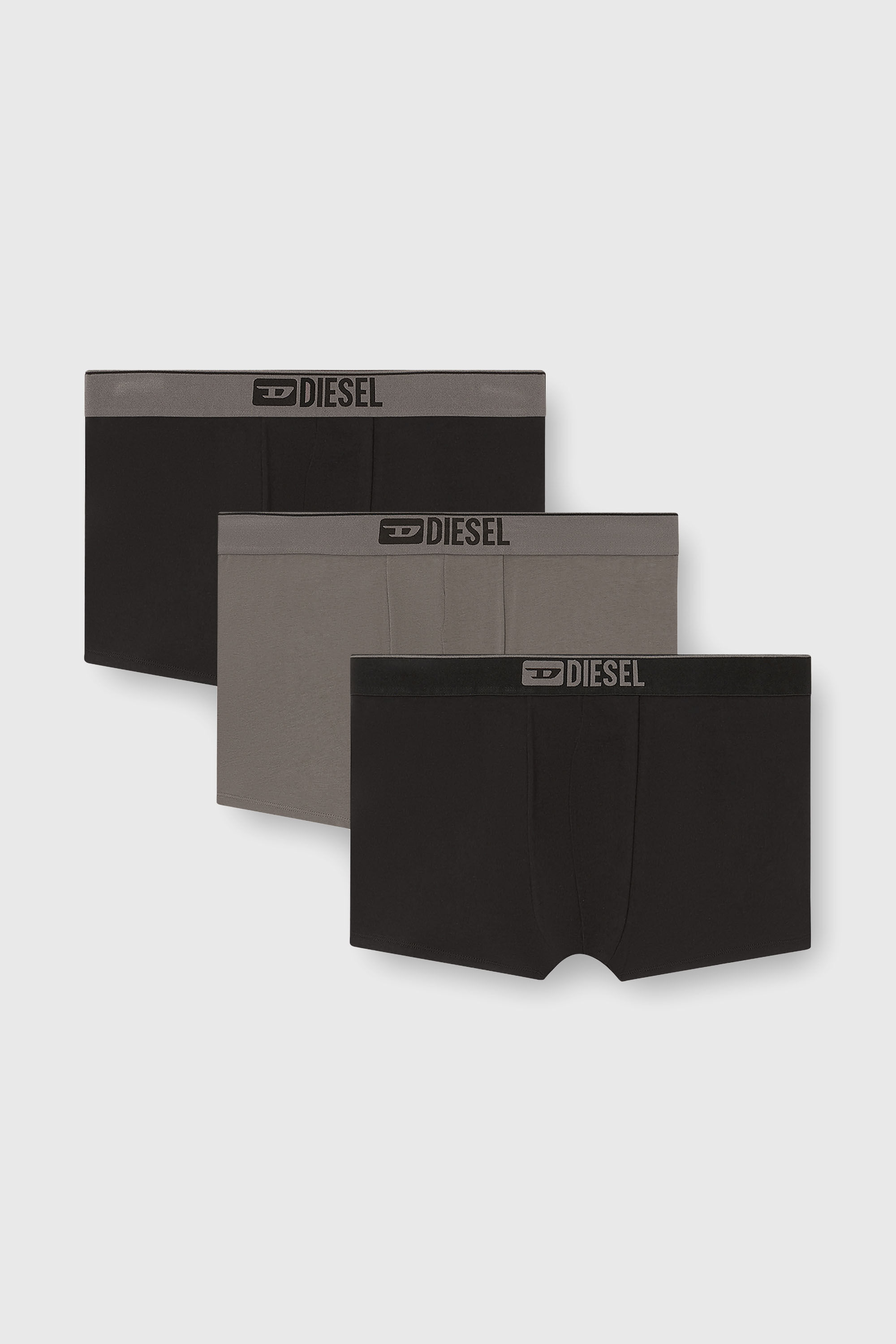 Diesel - UMBX-DAMIENTHREEPACK, Man's Three-pack of plain boxer briefs in Black/Grey - 2