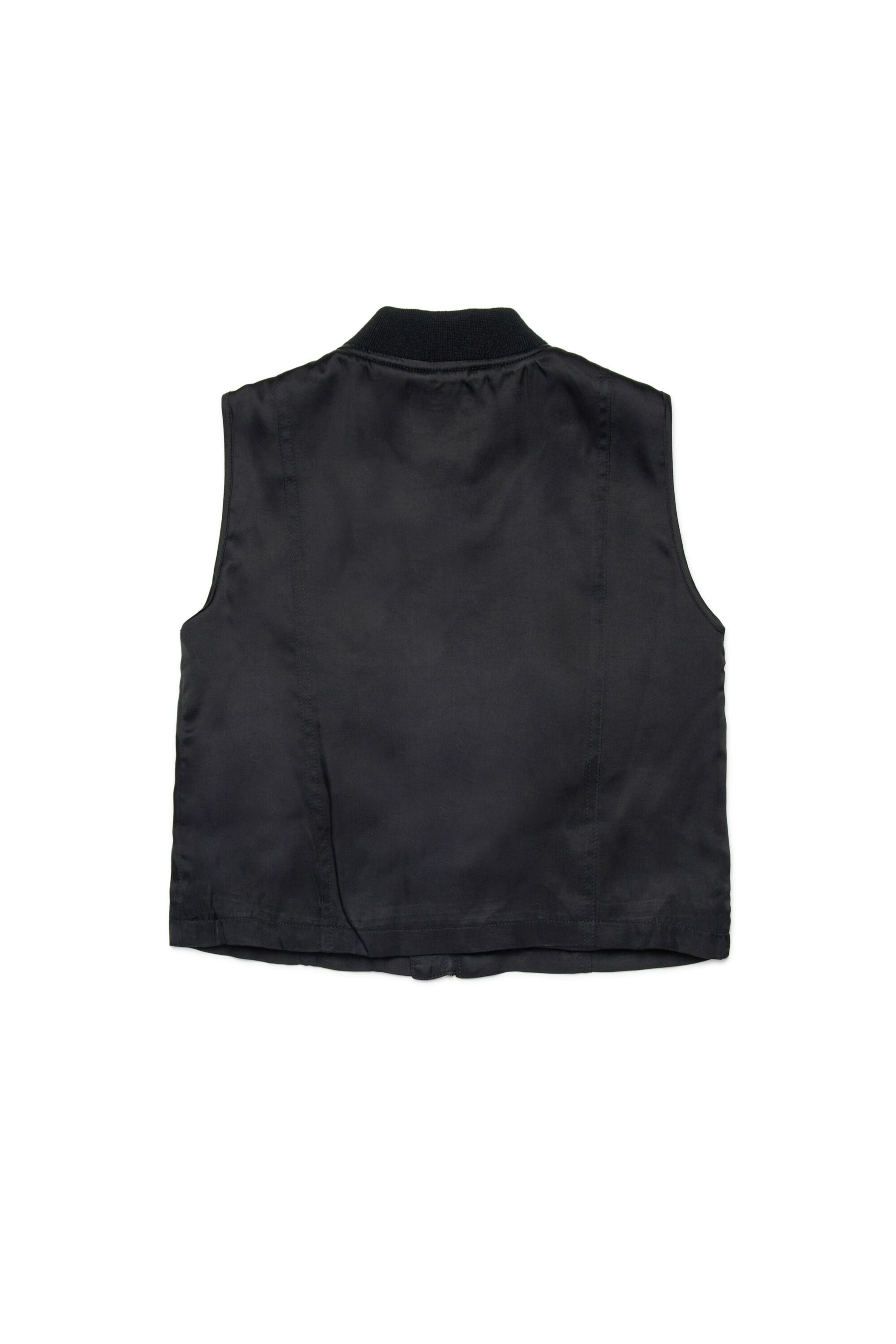 Diesel - JSAFFY, Woman's Satin vest with utility pockets in Black - 2