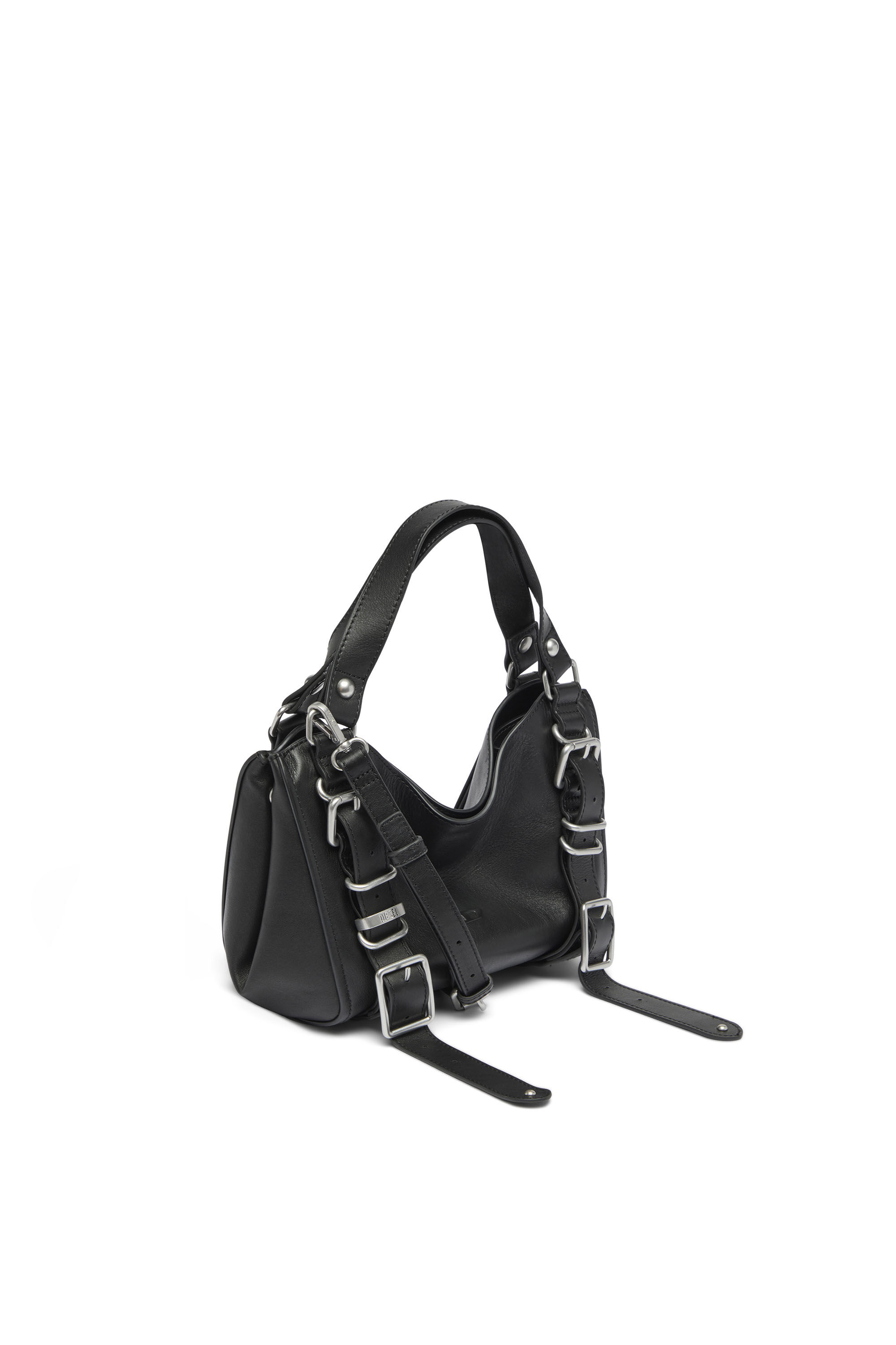 Diesel - D-ONE TOPHANDLE S, Woman's D-One-Small top-handle bag in treated leather in Black - 5