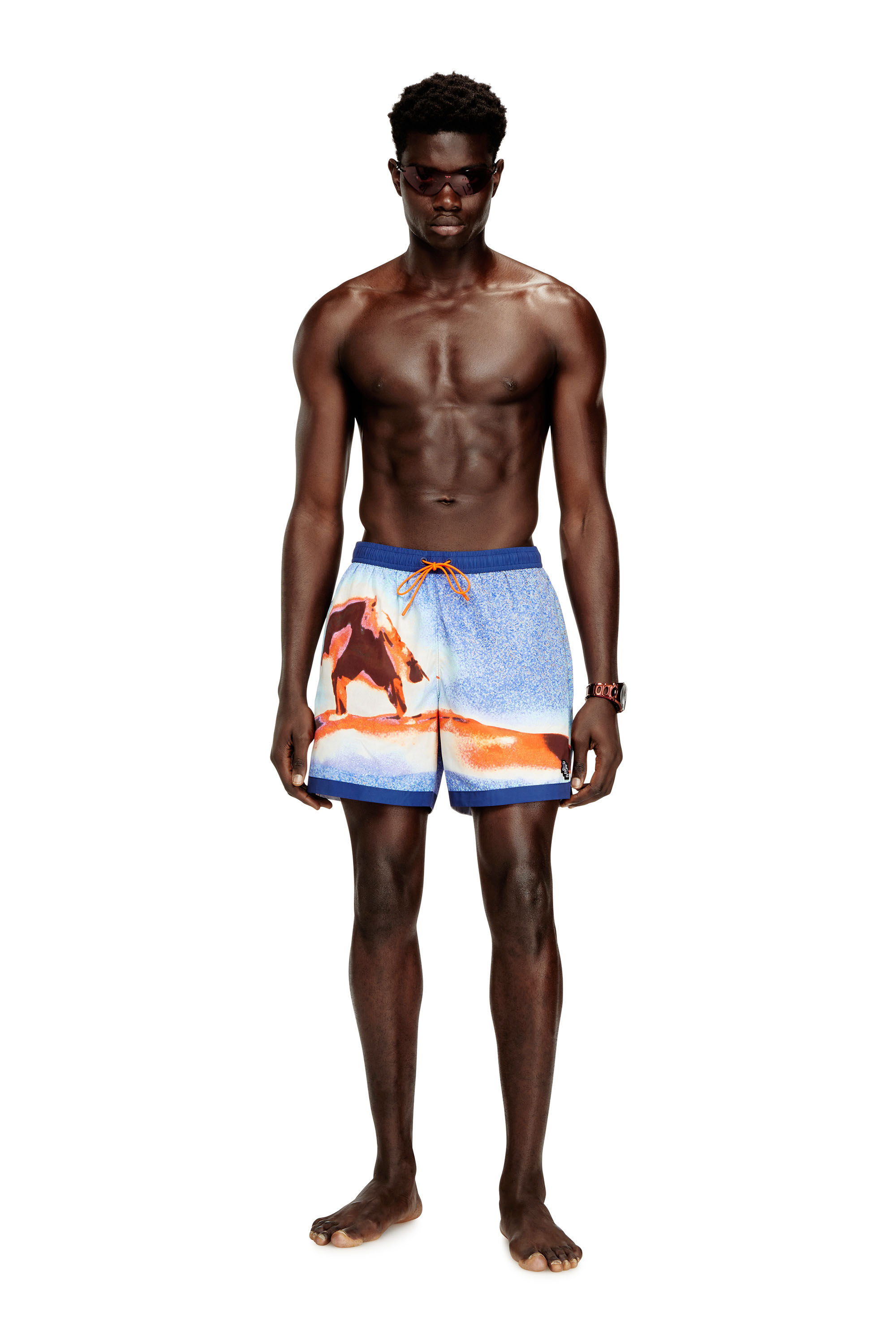 Diesel - SOCCER-41-D-POP-C, Man's Swim shorts with all-over surfboard print in null - 2