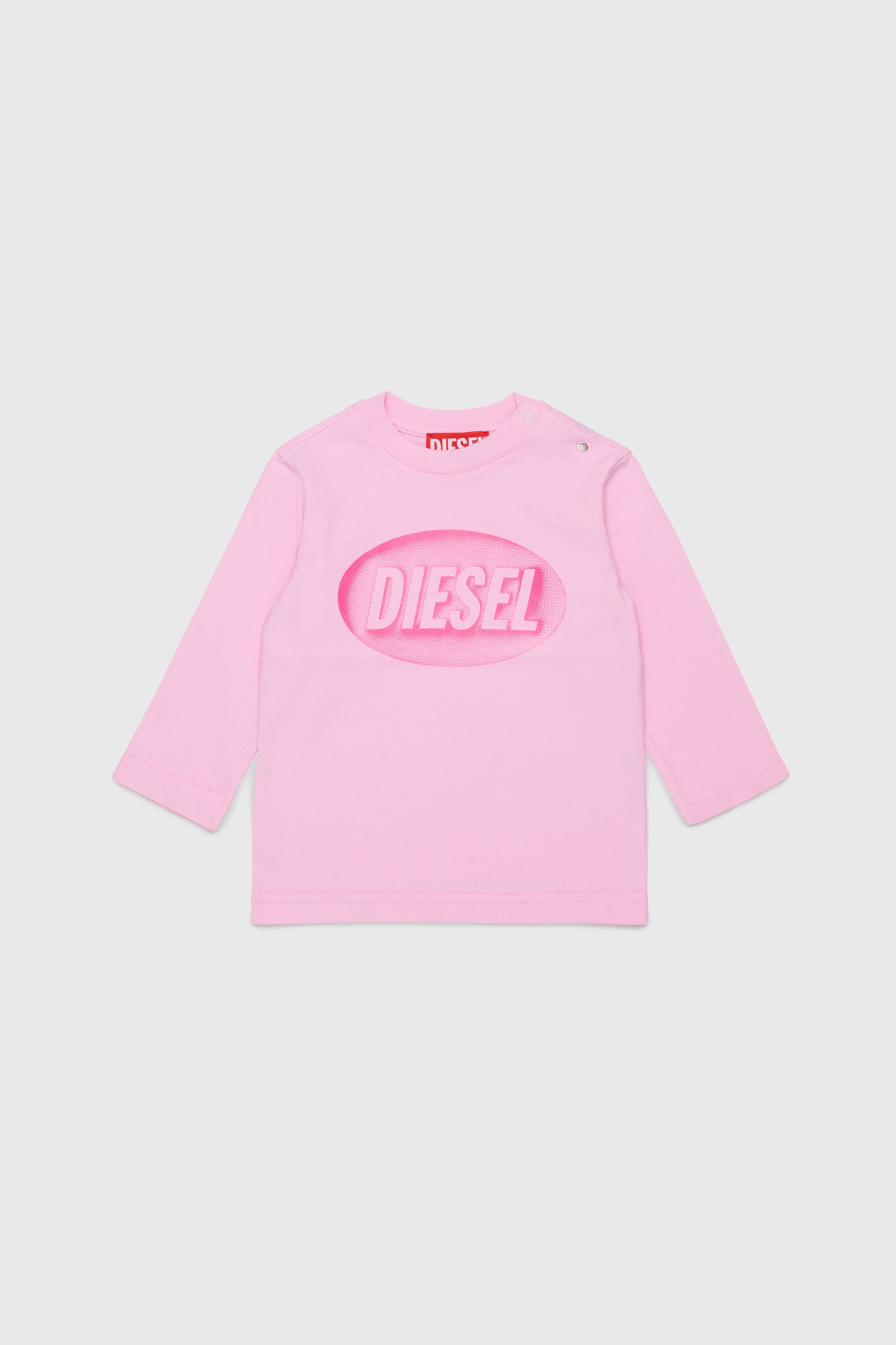 Diesel - TELMB, Man's Cotton T-shirt with logo print in Pink - 1