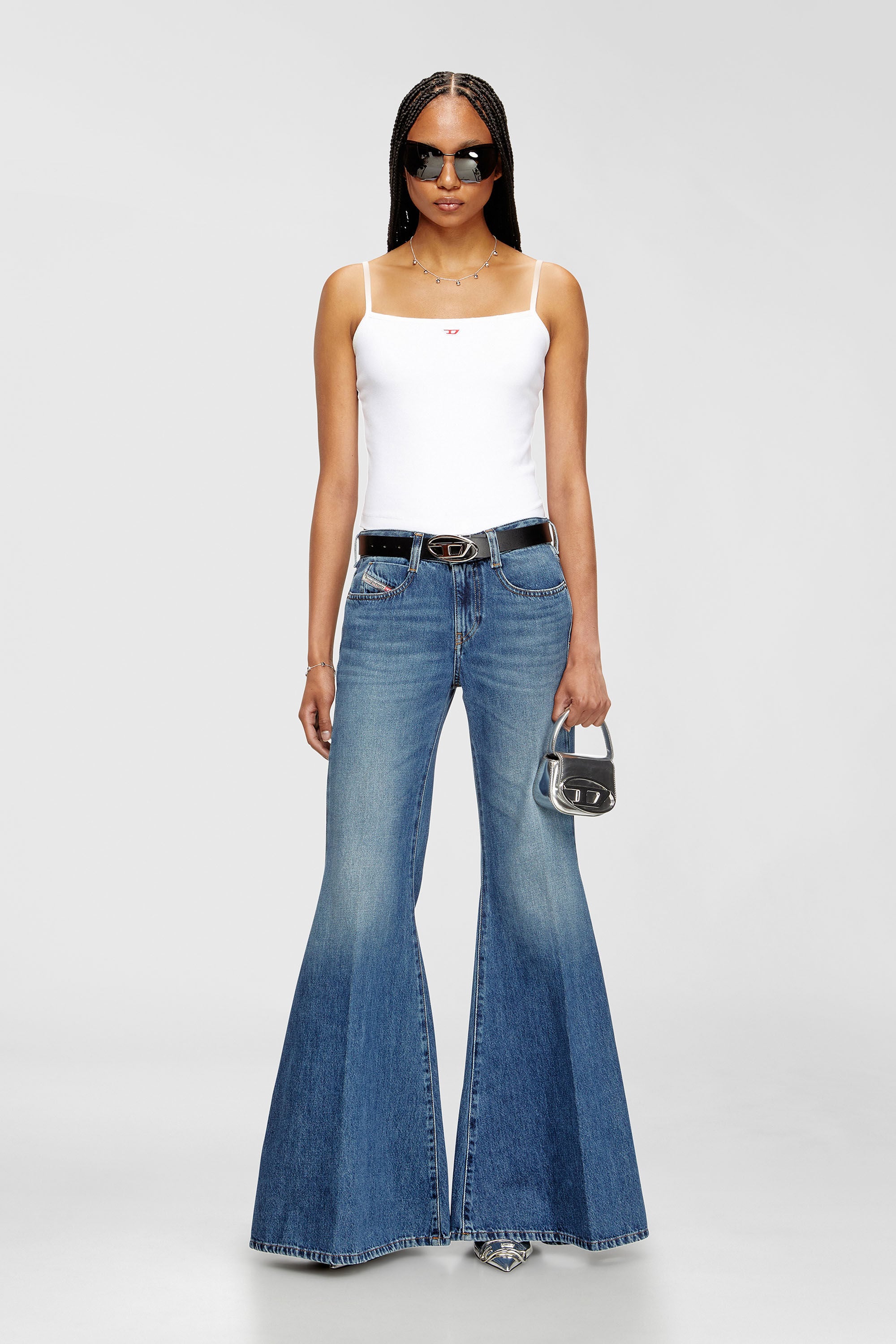 Diesel - Woman's Flare Jeans 1970 D-Bleess 09M56, Medium blue - 1