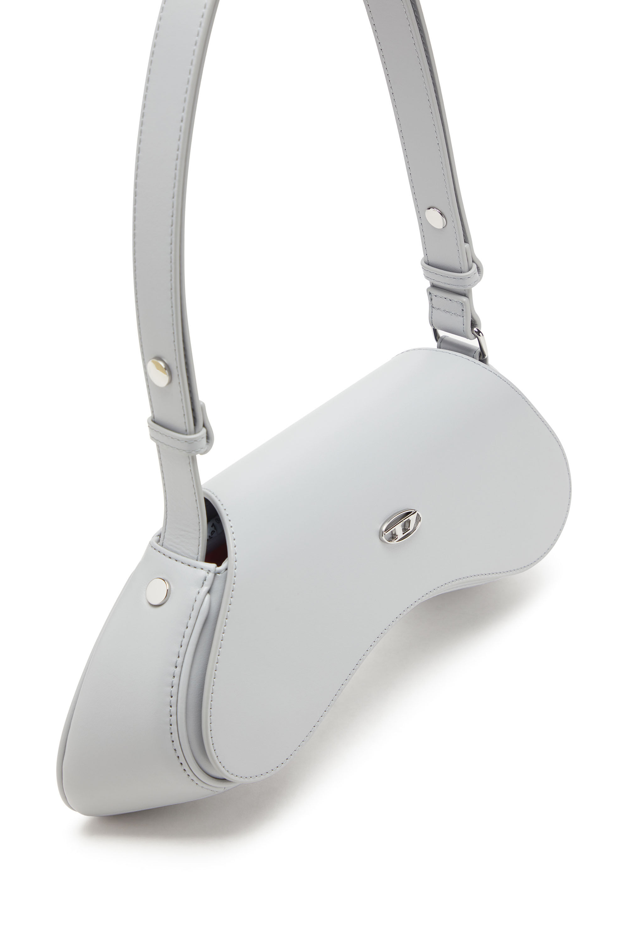 Diesel - PLAY CROSSBODY, Woman's Play-Crossbody bag in semi gloss leather in Grey - 2