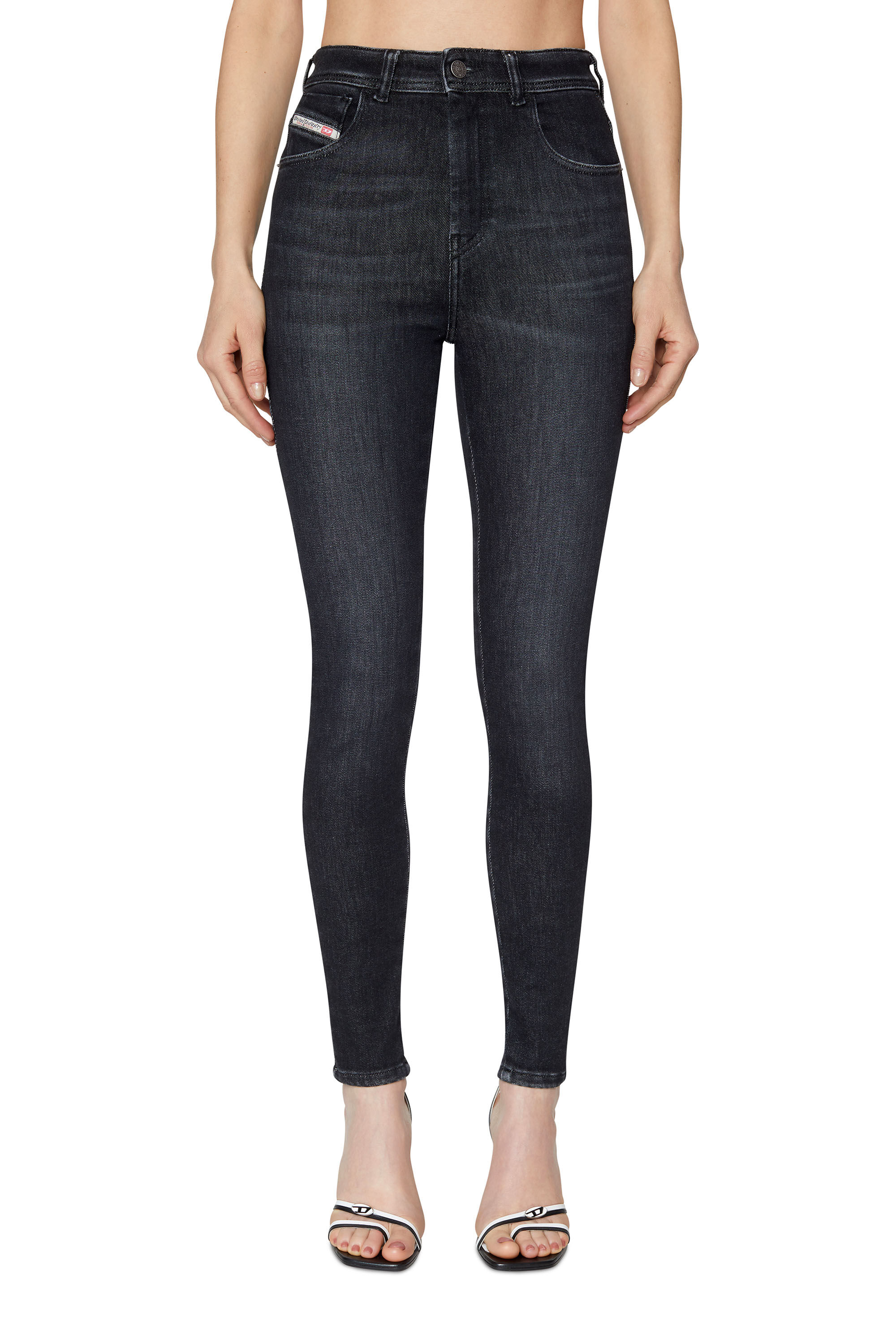 Diesel - Super skinny Jeans 1984 Slandy-High 09D96, Black/Dark grey - Image 3