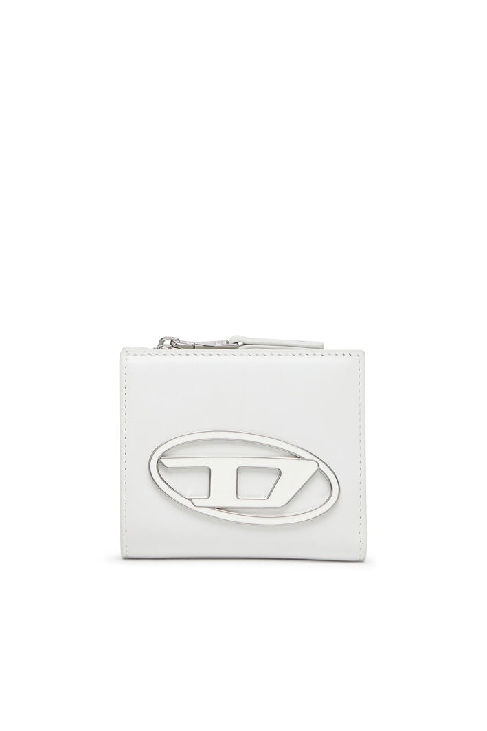 Diesel - 1DR BI FOLD ZIP L, Woman's Bi-fold wallet in leather in White - 2