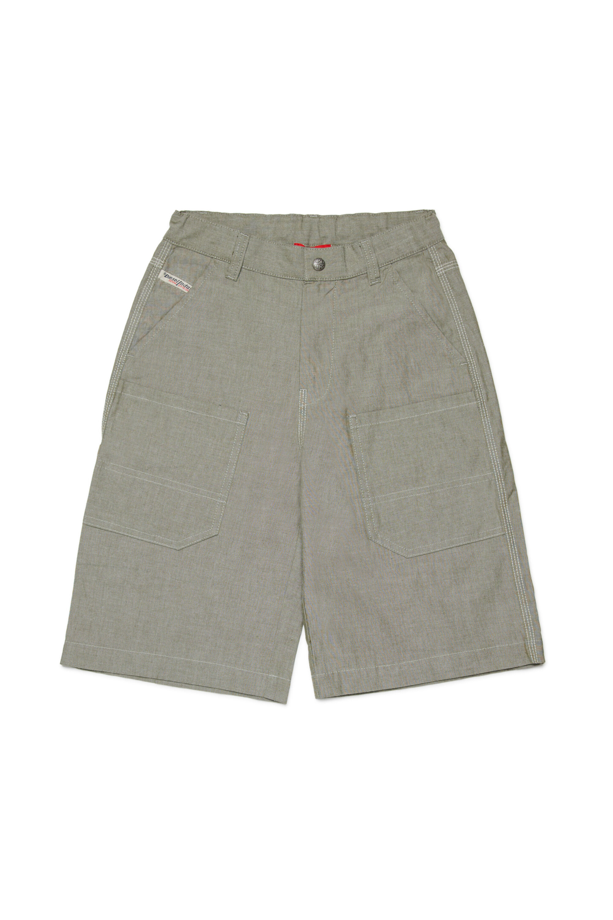 Diesel - PKEN SHORT, Man's Cotton bermudas with patch pockets in Green - 1