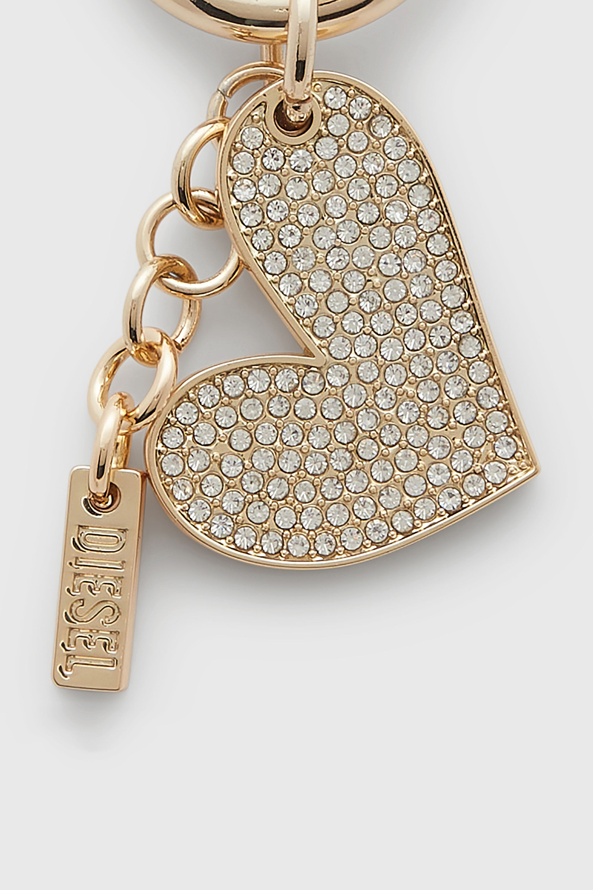 Diesel - CHARM-HEART, Woman's Metal heart charm with rhinestones in Gold - 3