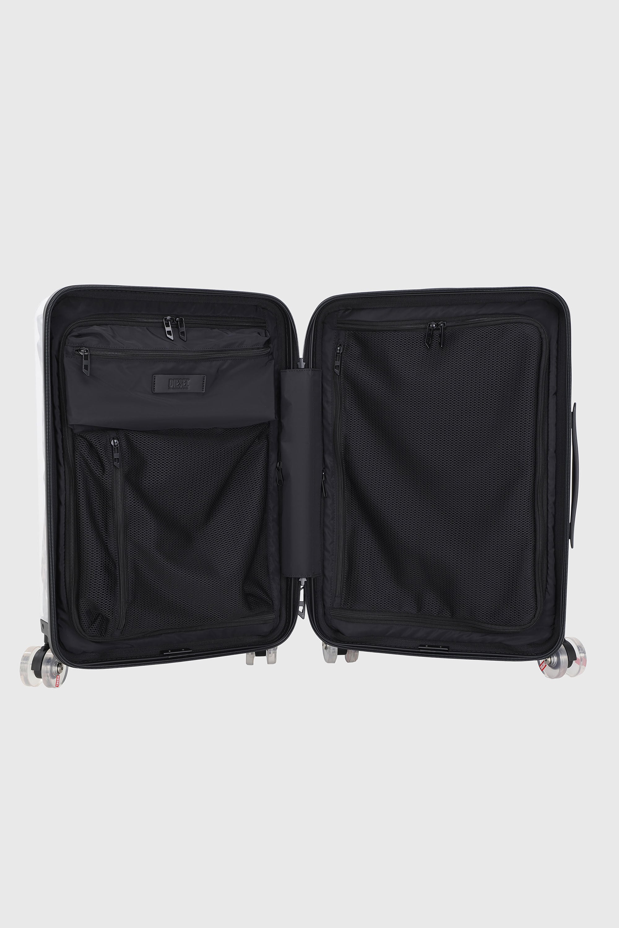 Diesel - LU0036 HARD LUGGAGE - DSL009, Unisex's Transparent logo suitcase size S in Grey/Pink - 3