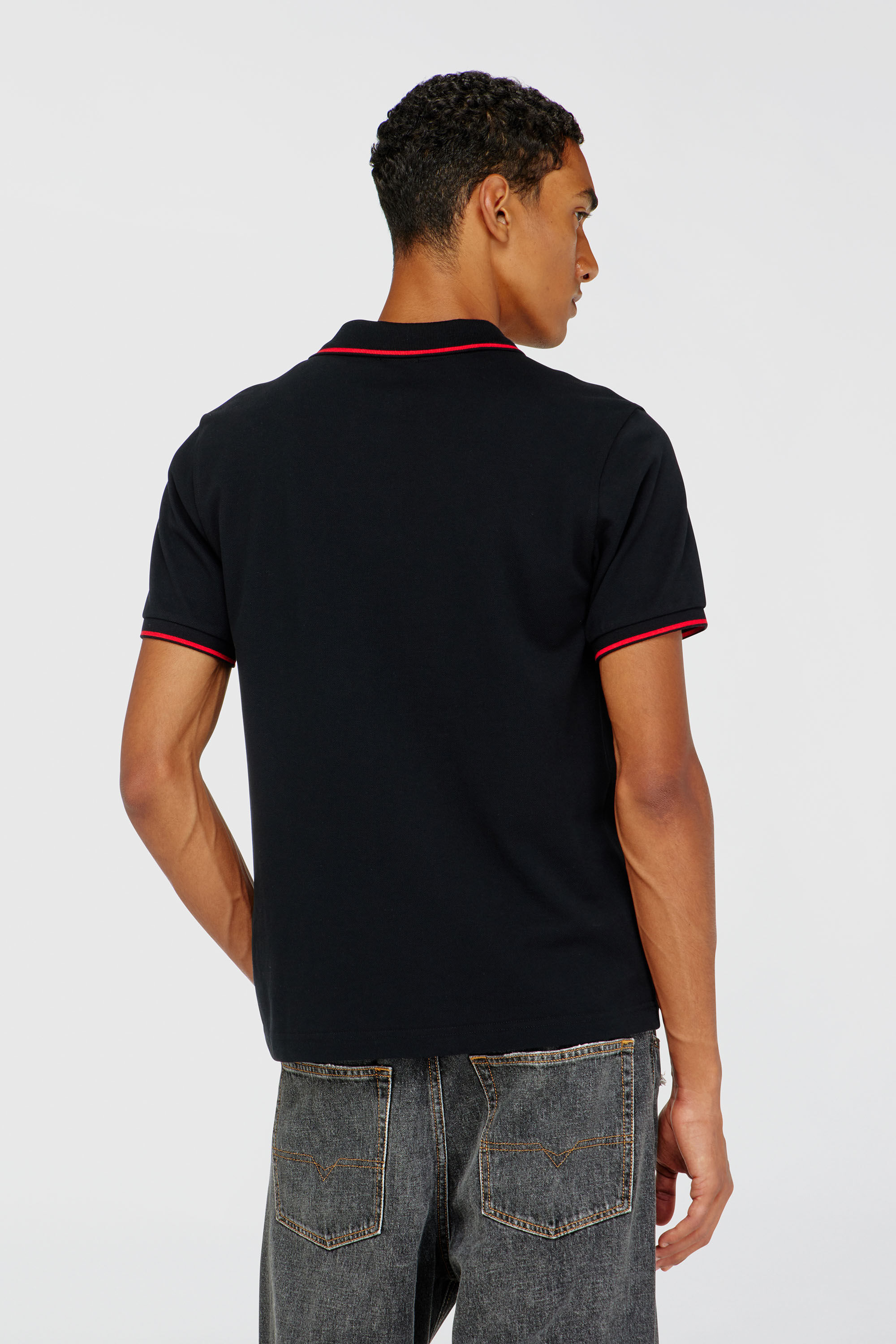 Diesel - T-FERRY-MICRODIV, Man's Polo shirt with micro Diesel embroidery in Black - 4