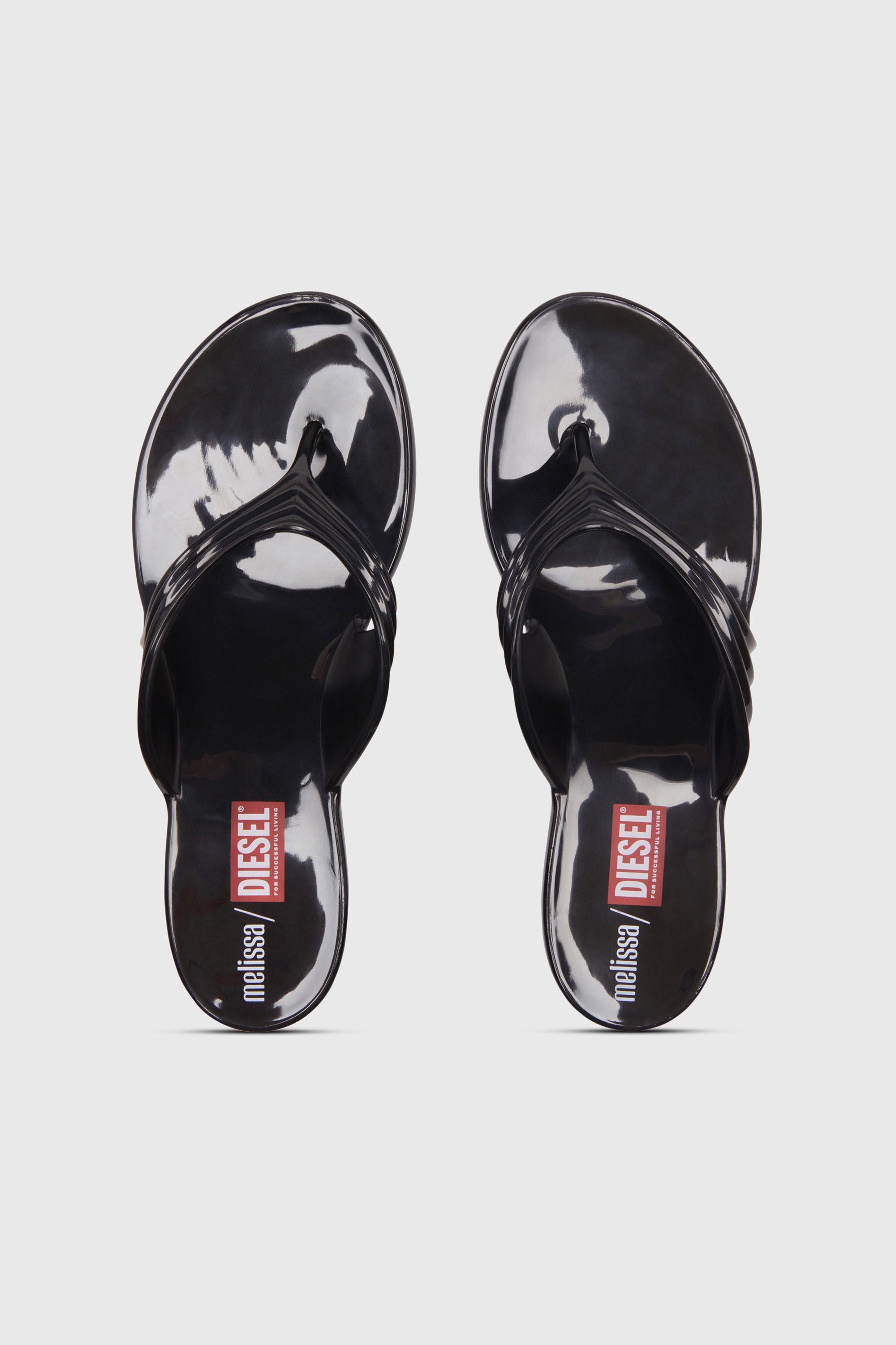 Diesel - MELISSA QUANTUM THONG, Woman's Sculptural flip-flops in Melflex&reg; in Black - 4
