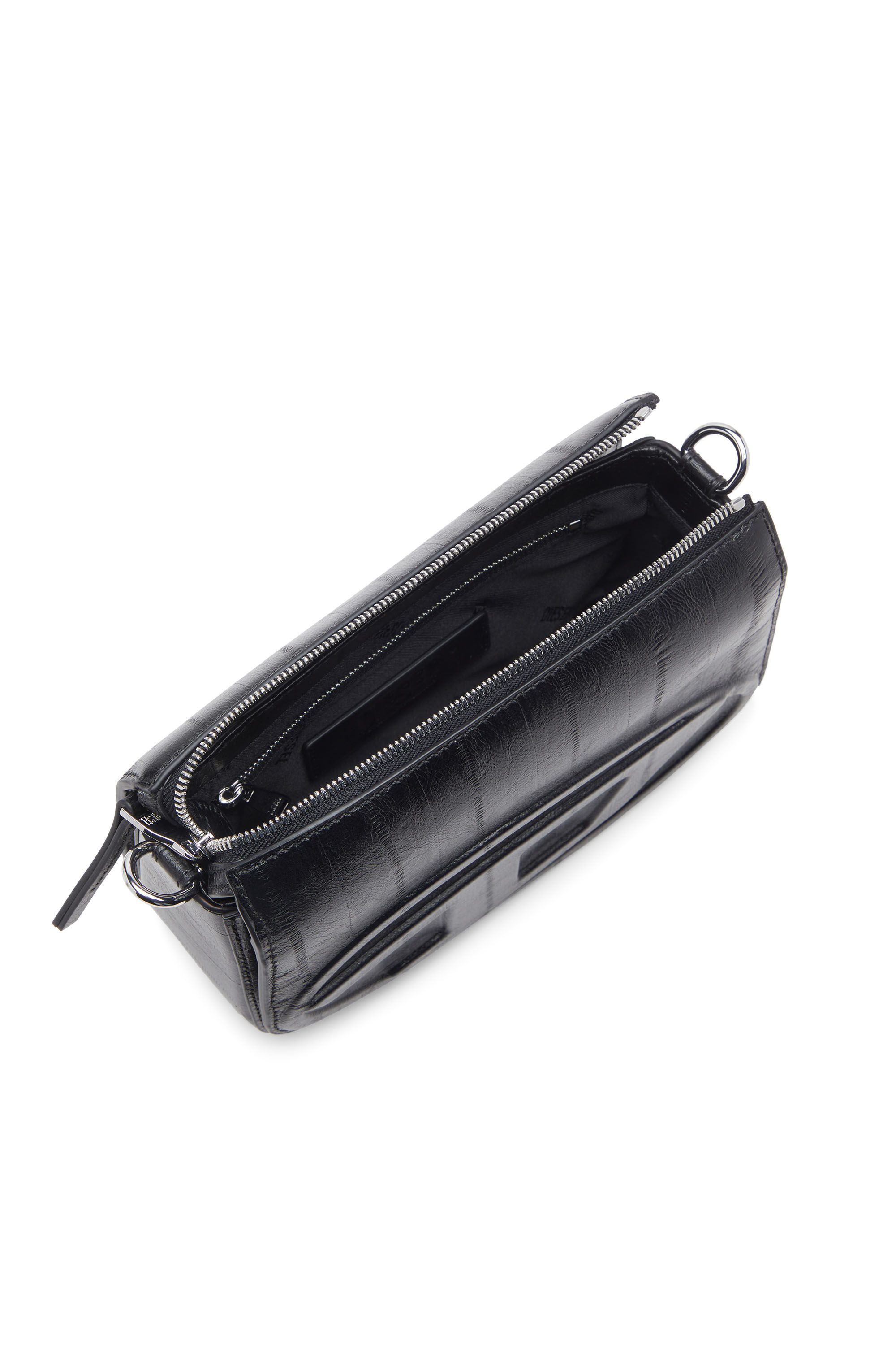 Diesel - 1DR CAMERA BAG, Unisex's 1DR-Camera bag in eel-effect leather in Black - 5