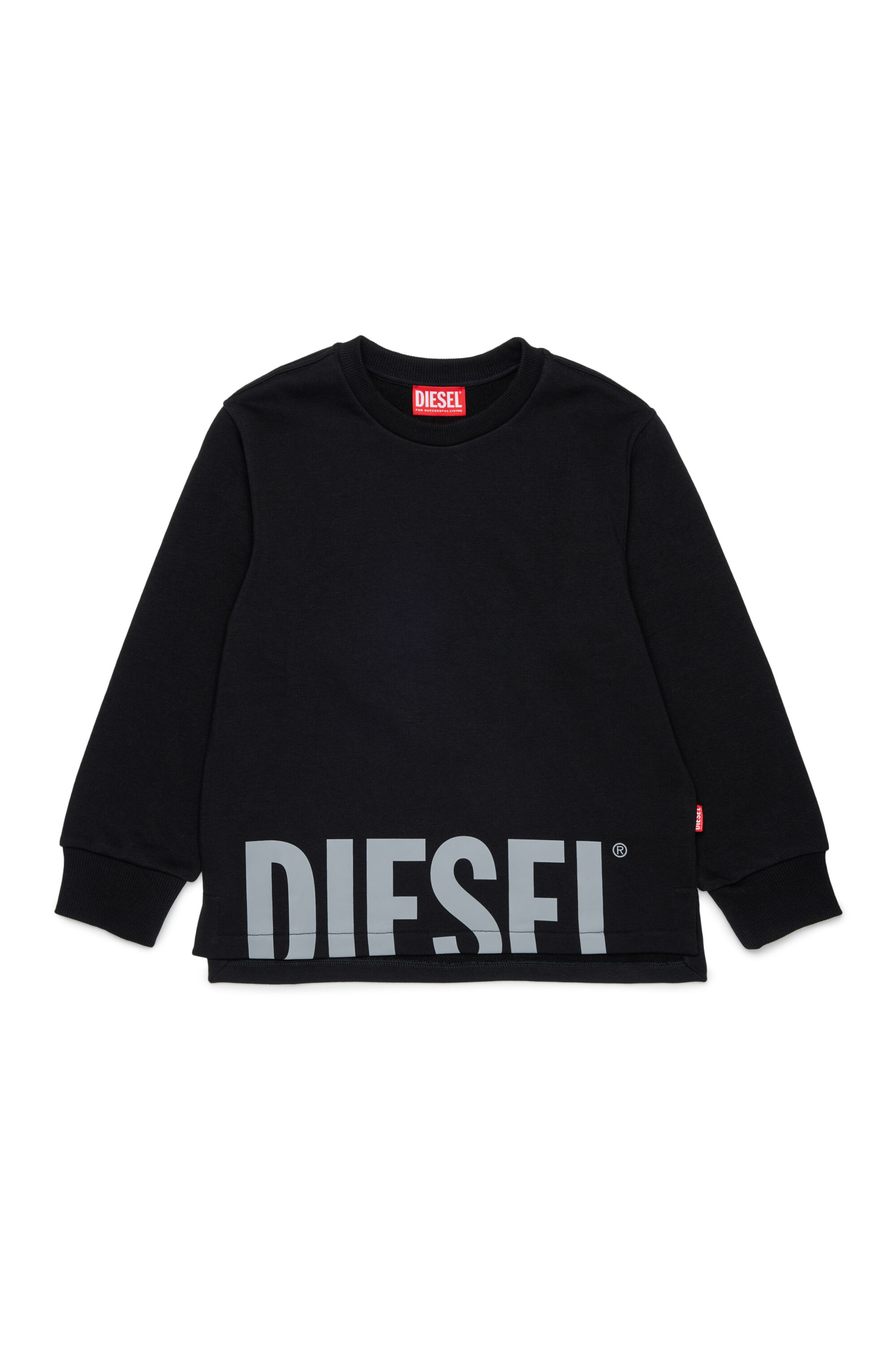 Diesel - SRES OVER, Man's Sweatshirt cut-off logo print in Black - 1