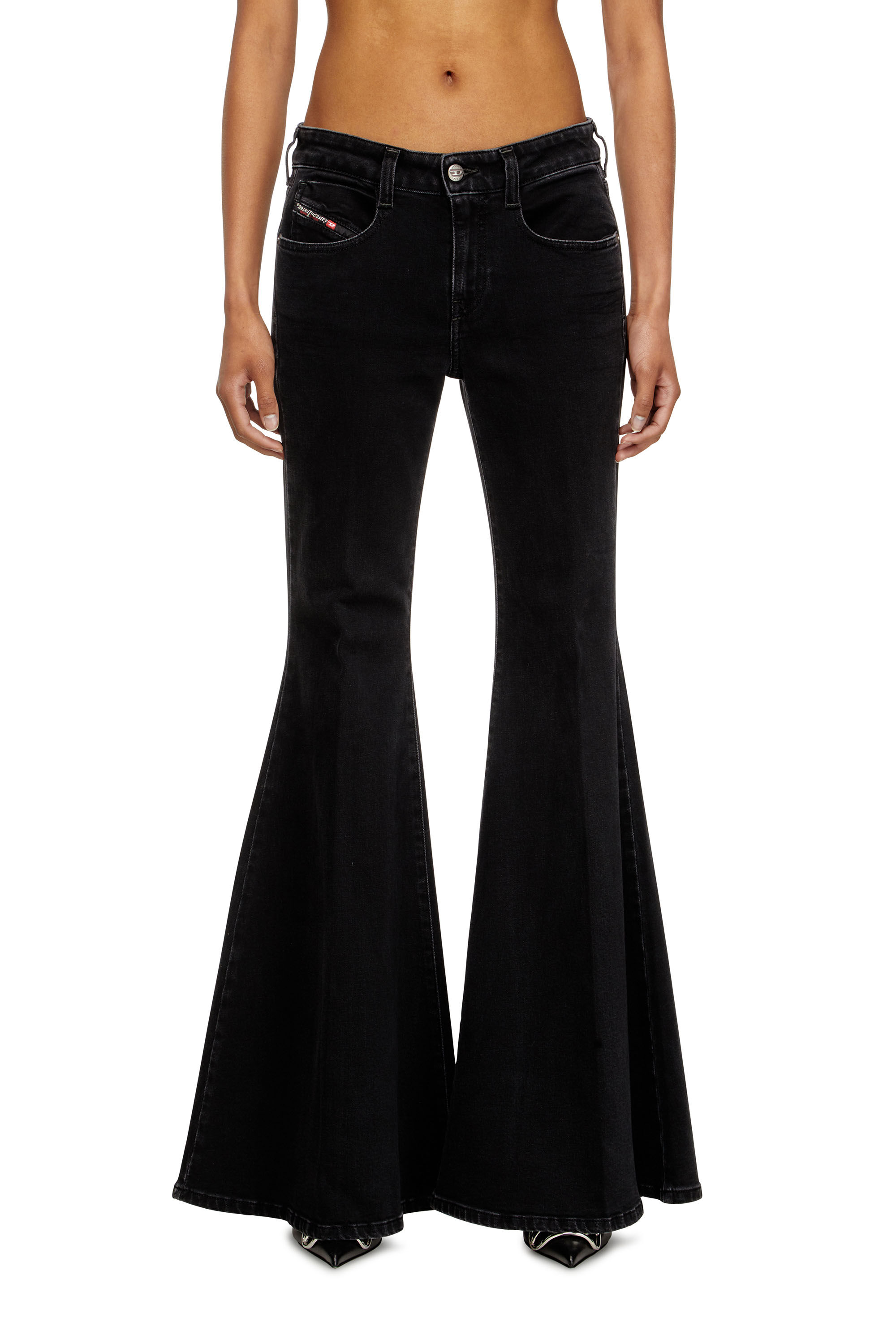 Diesel - Woman's Flare Jeans 1970 D-Bleess 09M69, Black/Dark grey - 3