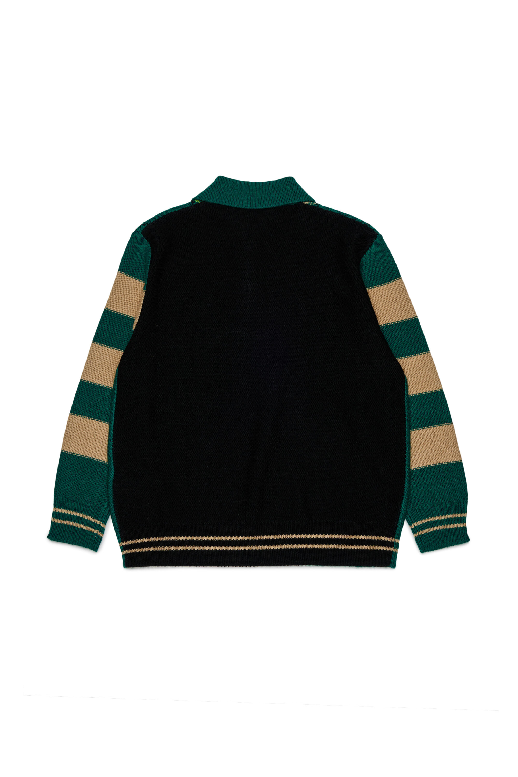 Diesel - KROMBY OVER, Unisex's Wool-blend polo jumper with argyle motif in Green - 2