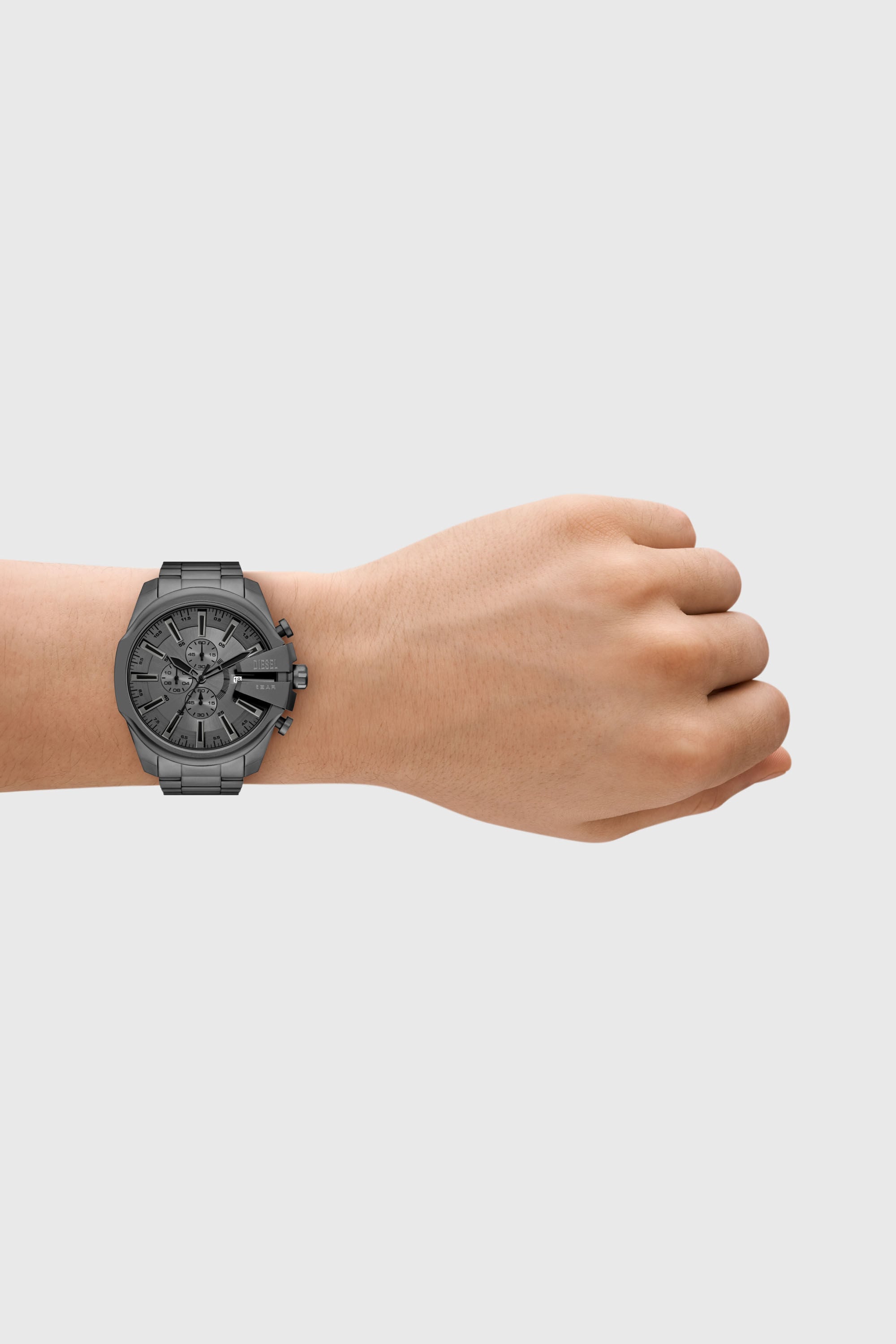 Diesel - DZ4676, Man's Diesel Mega Chief Slim Chronograph Gray Stainless Steel Watch in Dark grey - 4