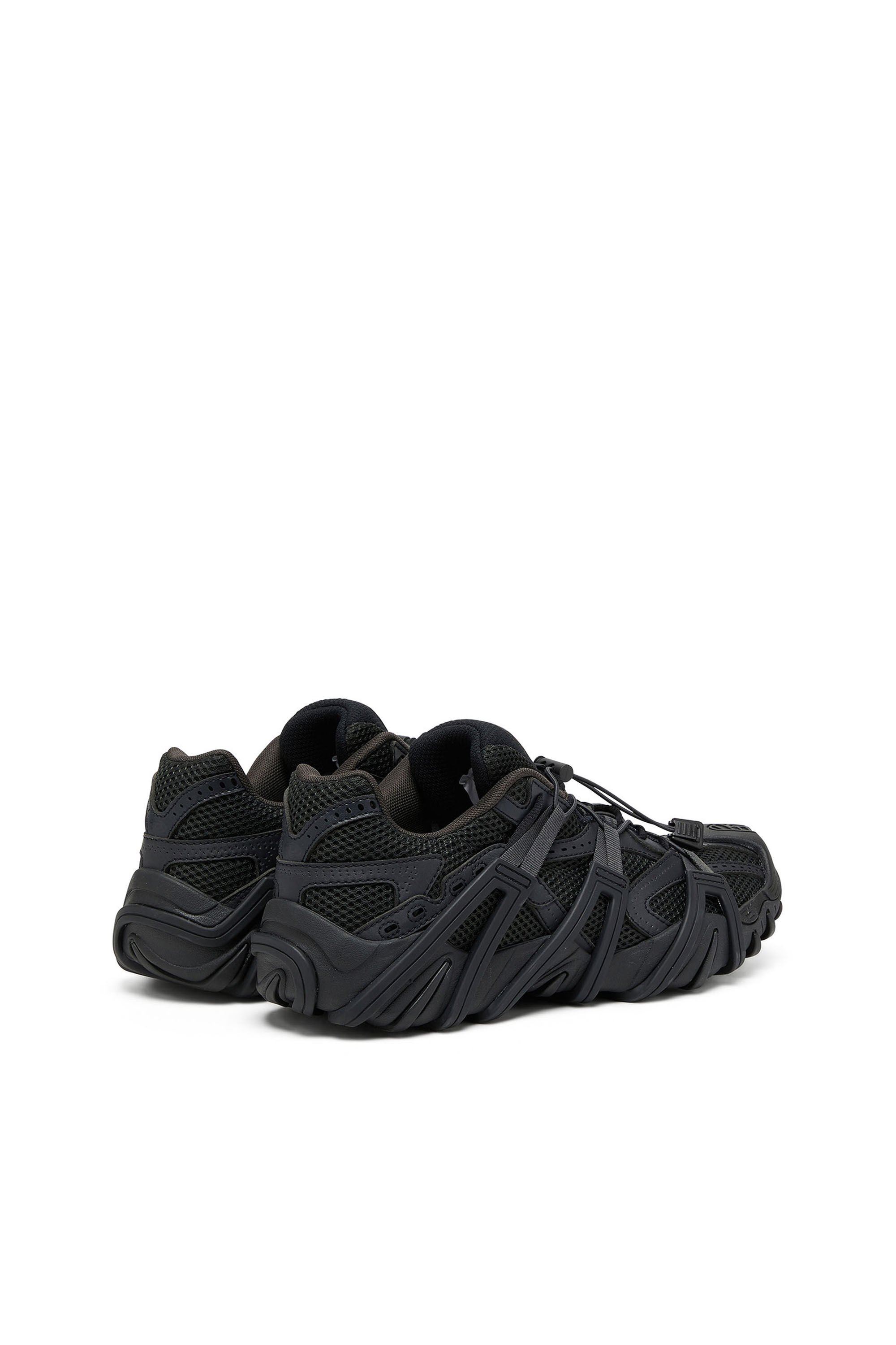 Diesel - S-PROTOTYPE CR LACE X, Man S-Prototype Cr-Mesh and PU sneakers with double lacing in Black - Image 3