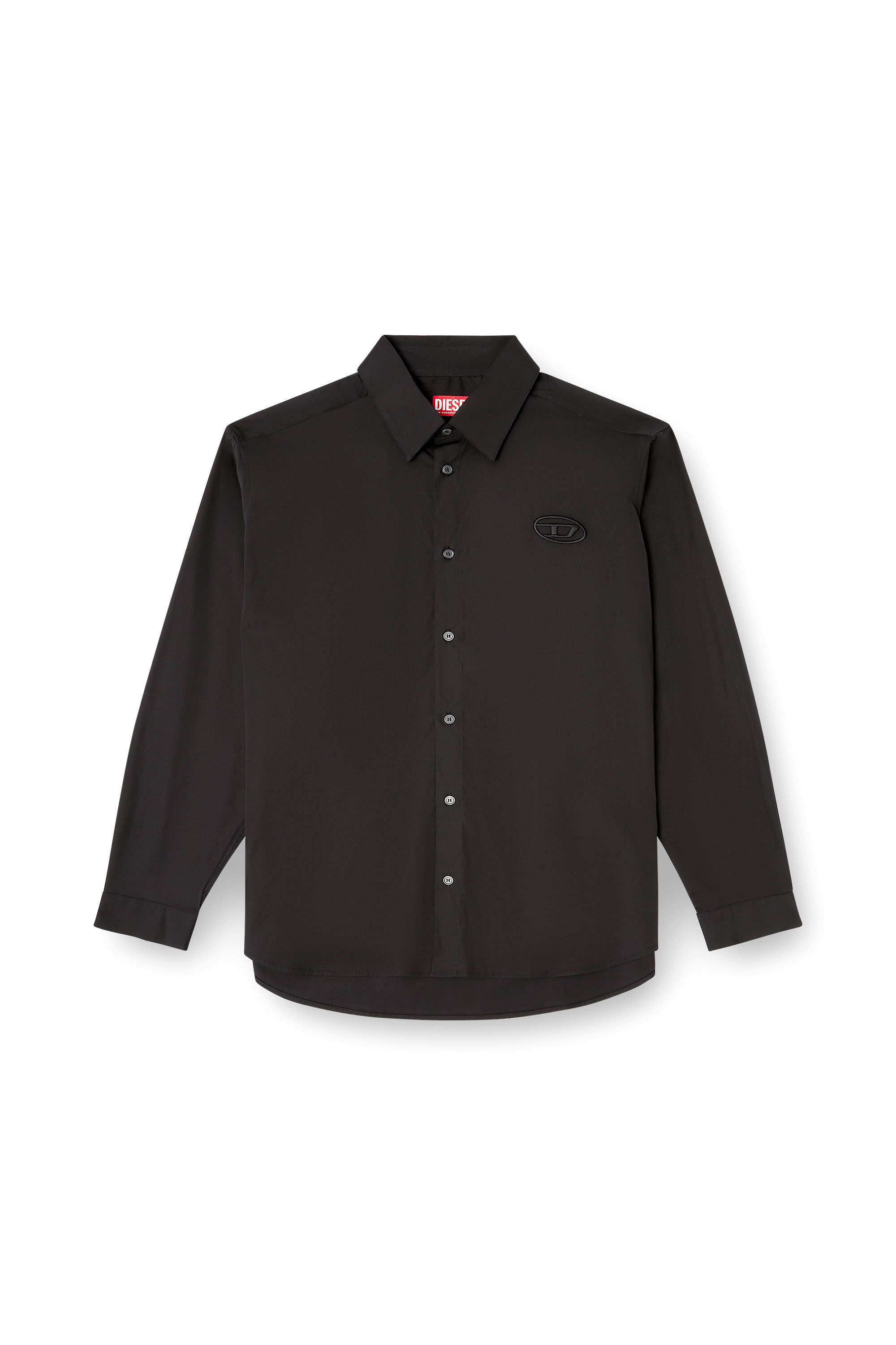 Diesel - S-SIMPLY-GSBH, Man's Stretch poplin shirt with embroidery in Black - 2