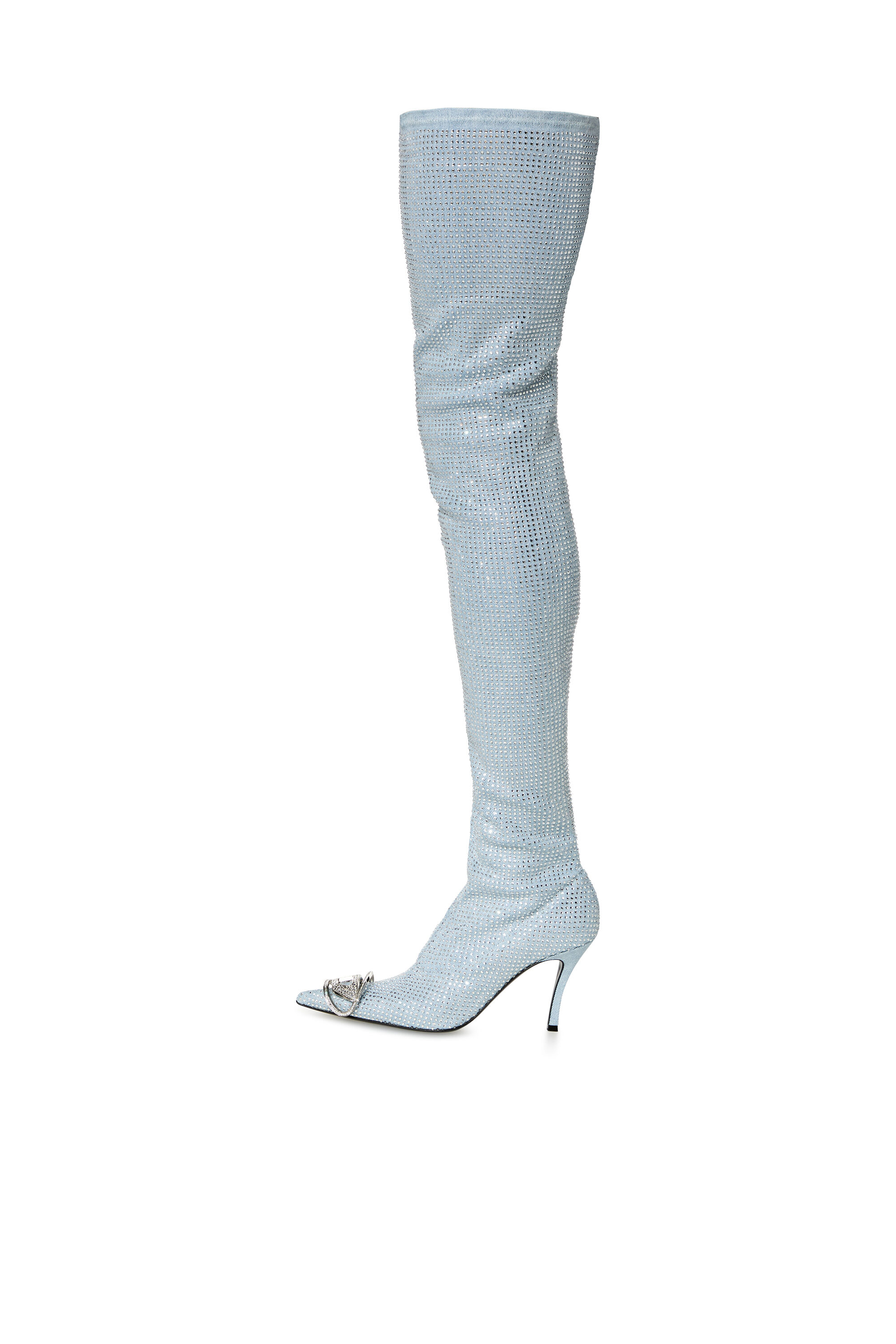Diesel - D-VENUS TBT, Woman D-Venus Tbt Boots - Over-the-knee boots in rhinestone denim in Blue - Image 6