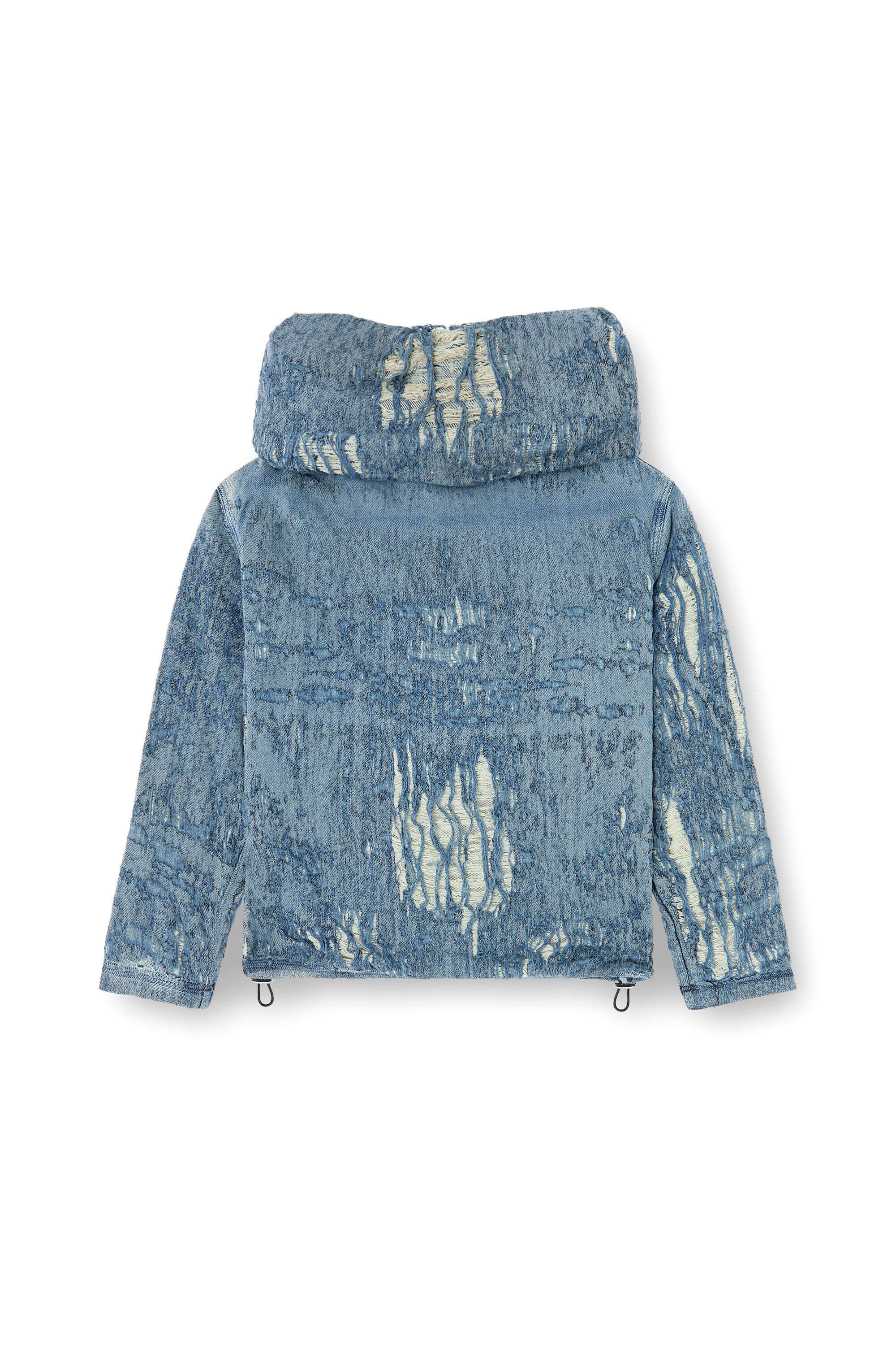 Men's Sweater in ultra-destroyed jacquard denim | Blue | Diesel