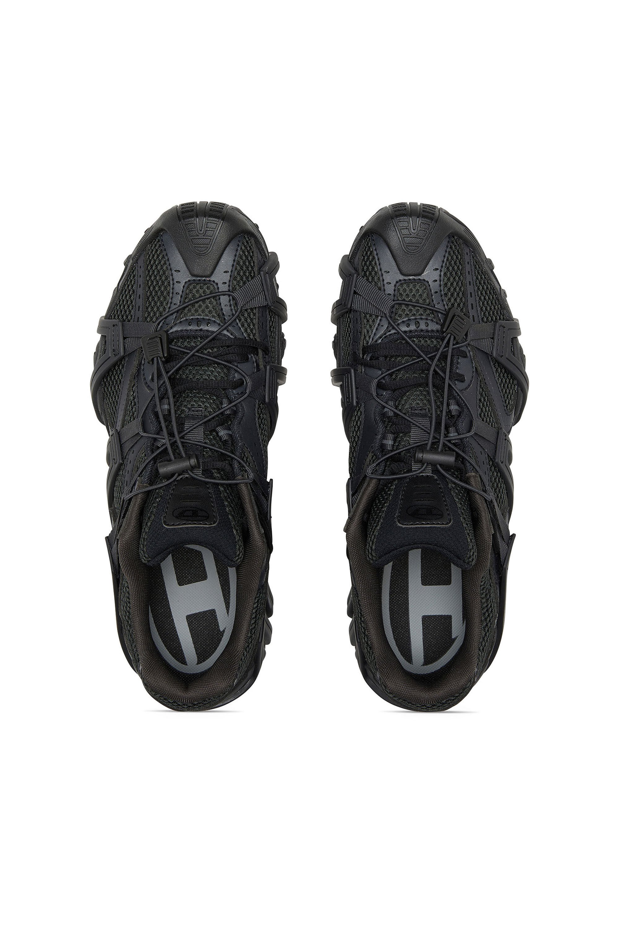 Diesel - S-PROTOTYPE CR LACE X, Man S-Prototype Cr-Mesh and PU sneakers with double lacing in Black - Image 4