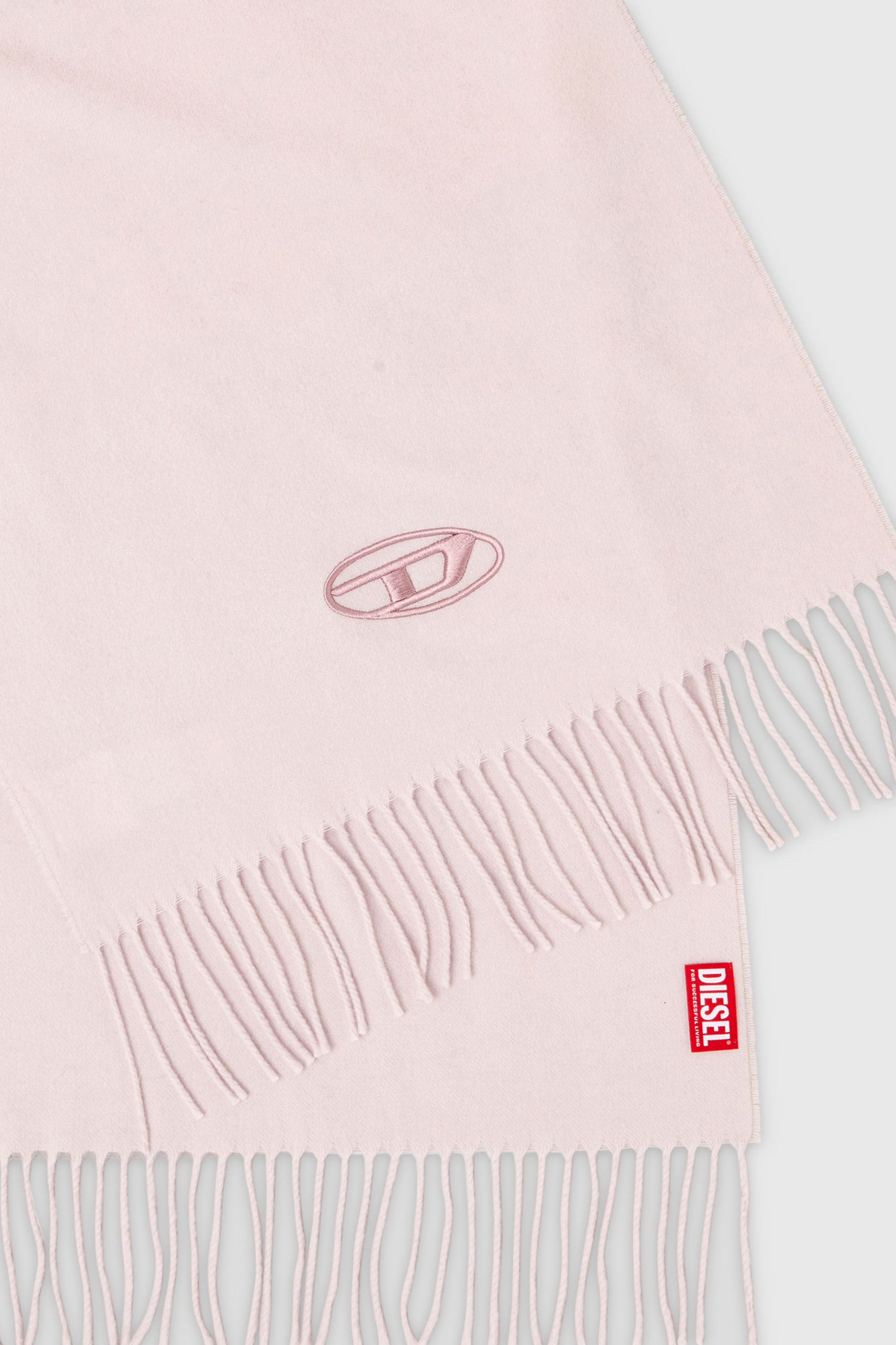 Diesel - S-IMON-D-LONG, Unisex's Wool-blend scarf with fringed edges in Pink - 3
