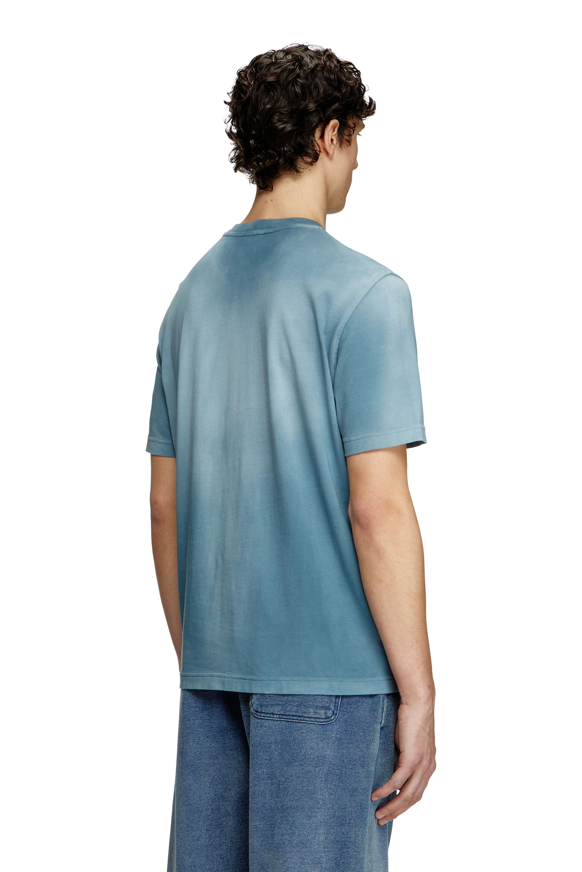 Tシャツ・カットソー DIESEL T Adjust R15 T-Shirt Teal Blue A166210PKAL89M A166210 Men's Faded T-shirt with micro logo embroidery | Blue | Diesel