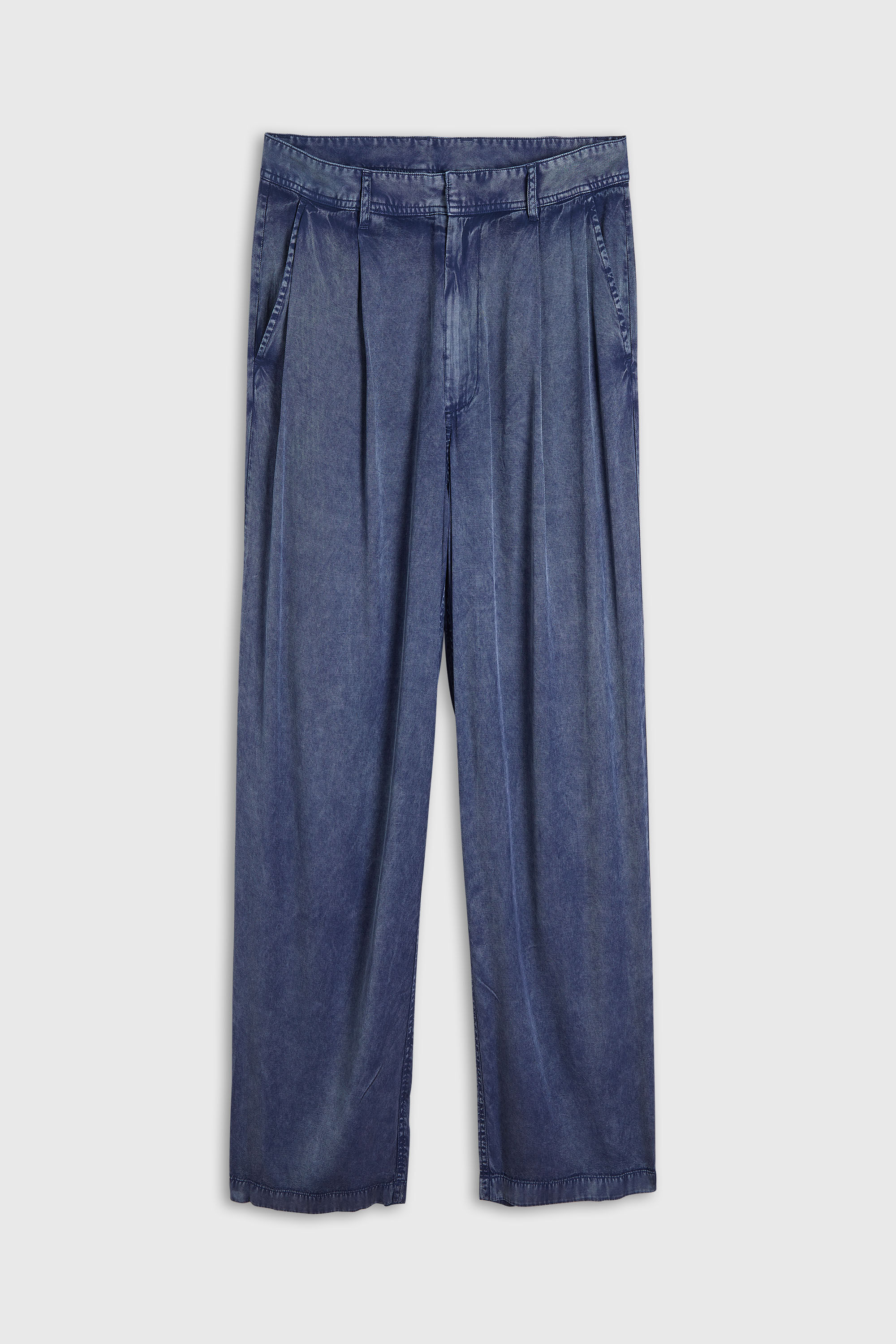 Diesel - P-FAUST-NIBC, Man's Wide-leg pants in denim-effect viscose in Blue - 2
