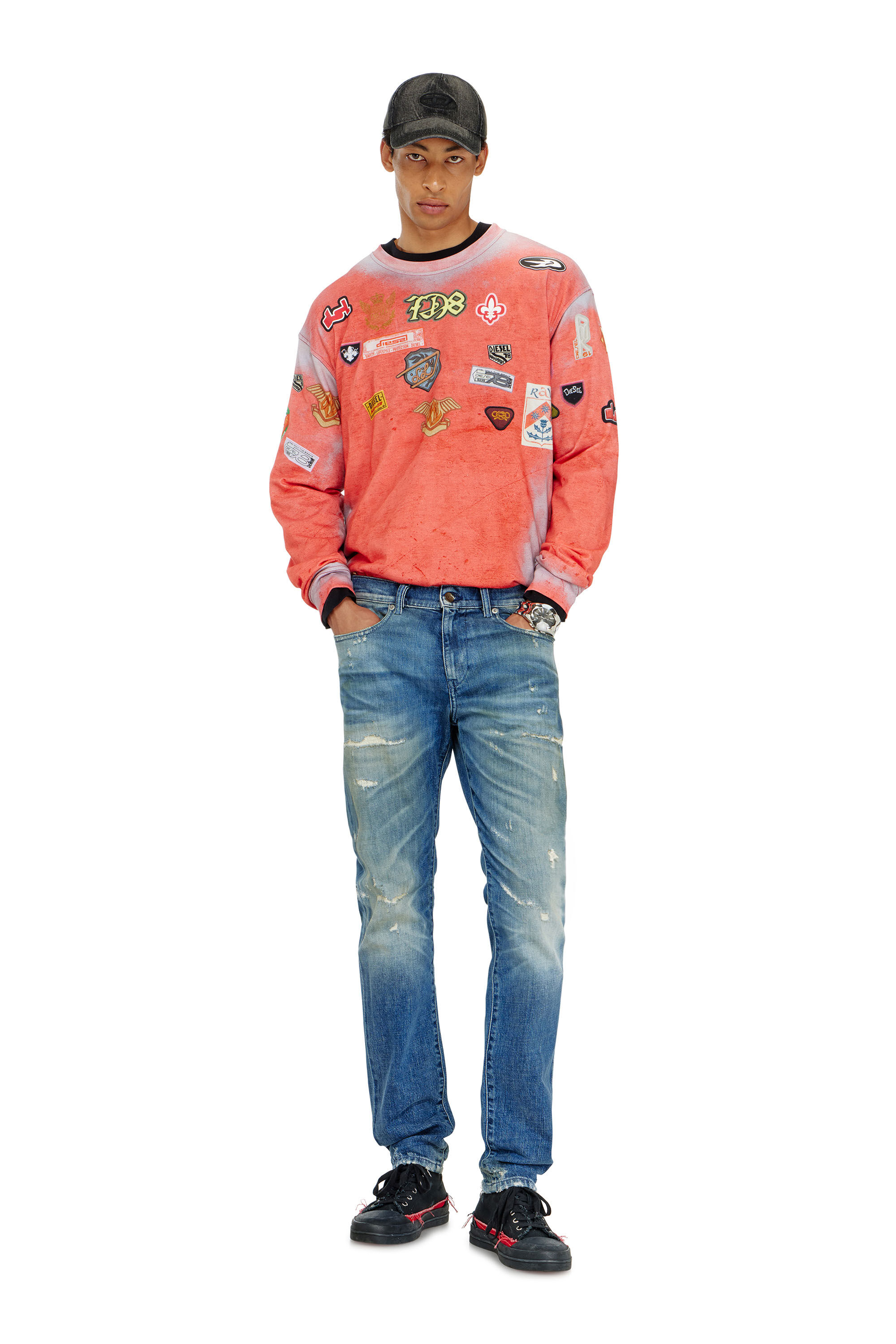 Diesel - Man's Slim Jeans 2019 D-Strukt 007EN, Medium blue - 2