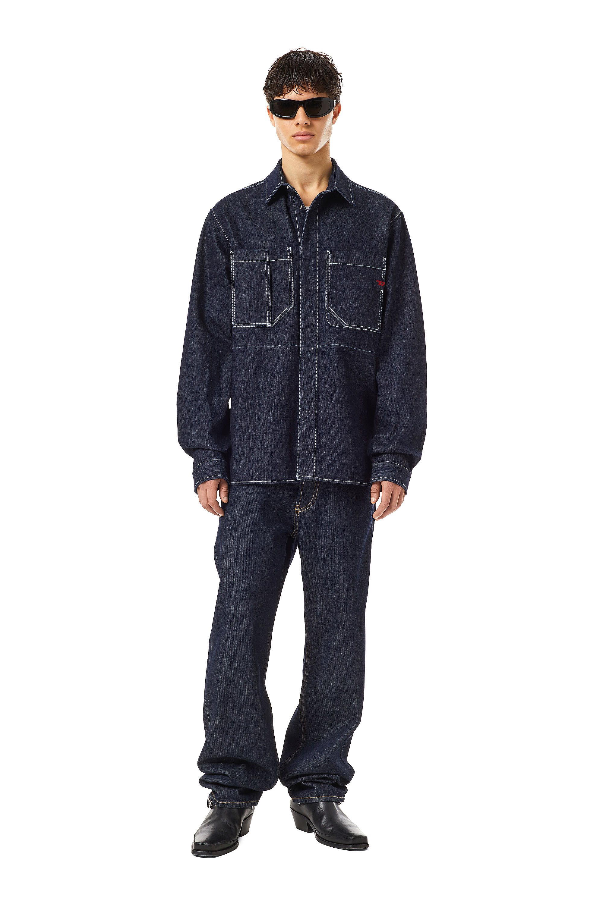 Diesel - D-HOR WORKWEAR SHIRT, Dark Blue - Image 1