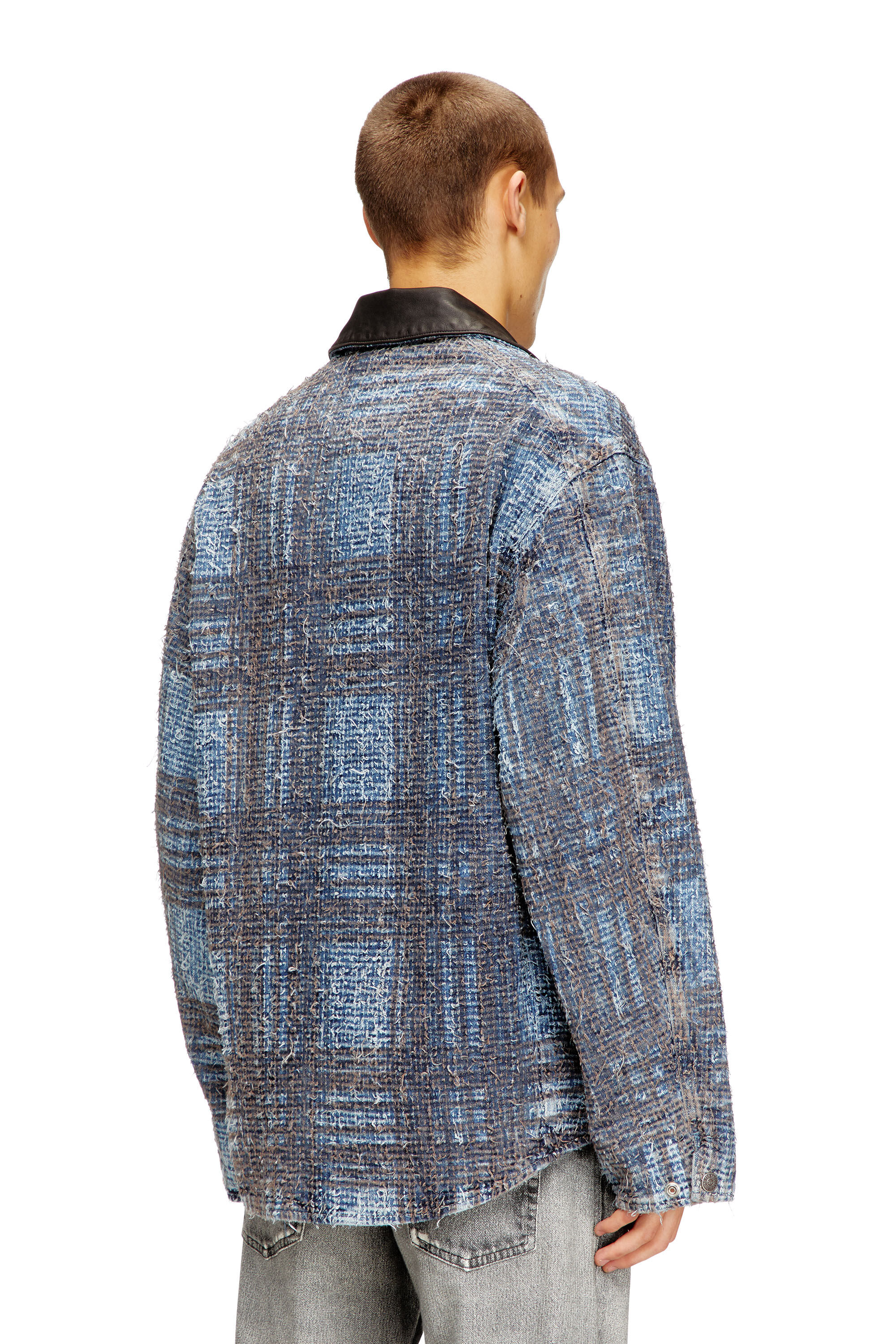 Men's Jacket in graphic bouclé denim | Multicolor | Diesel