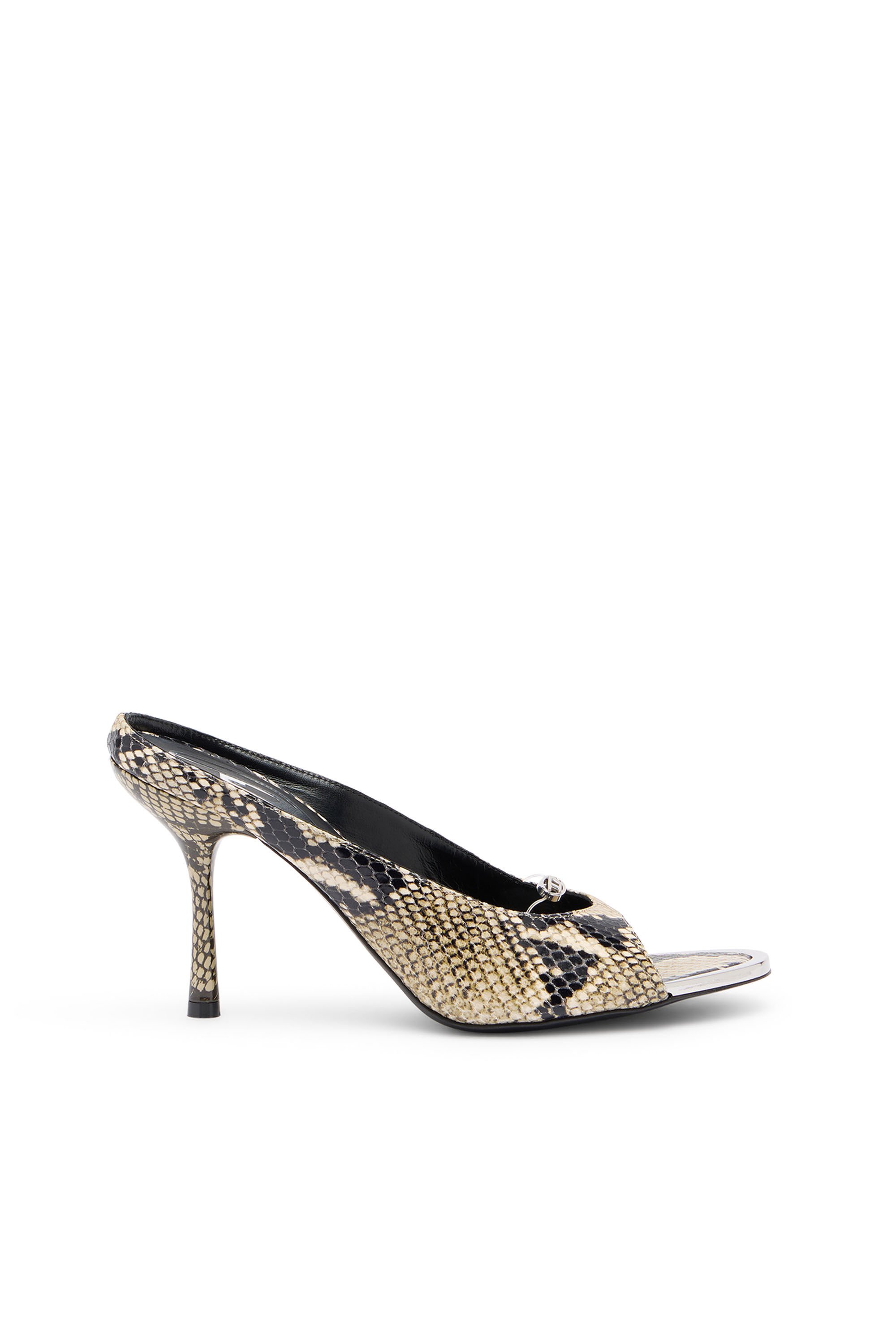 Diesel - D-DIAM'S SA 90, Woman's D-Diam's-High leather mule with floating Oval D in Multicolor - 1