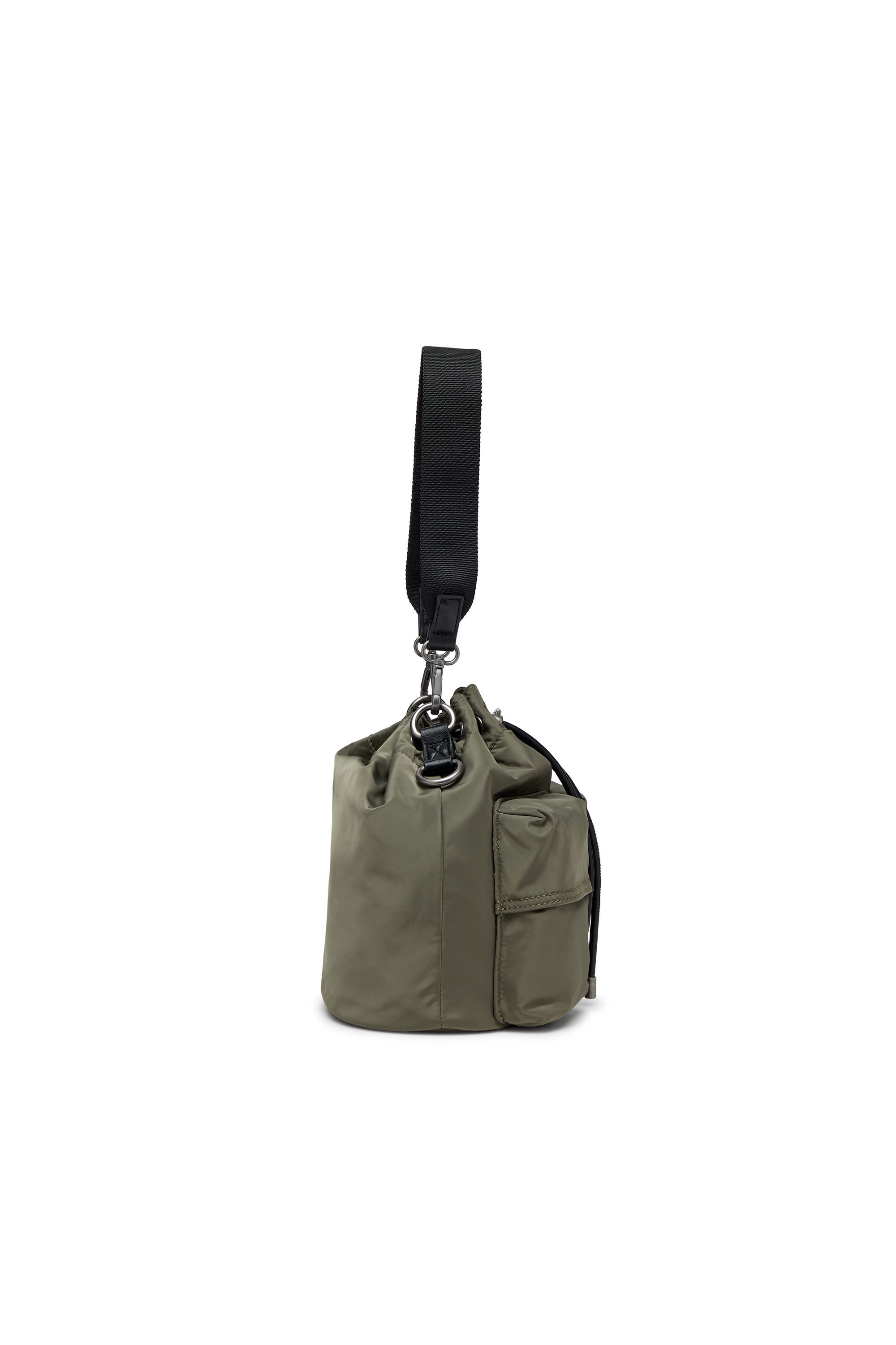 Diesel - MULTI-PKTS BUCKET X, Unisex's Multi-Pkts-Multipocket bucket bag in utilitarian shell in Military Green - 3