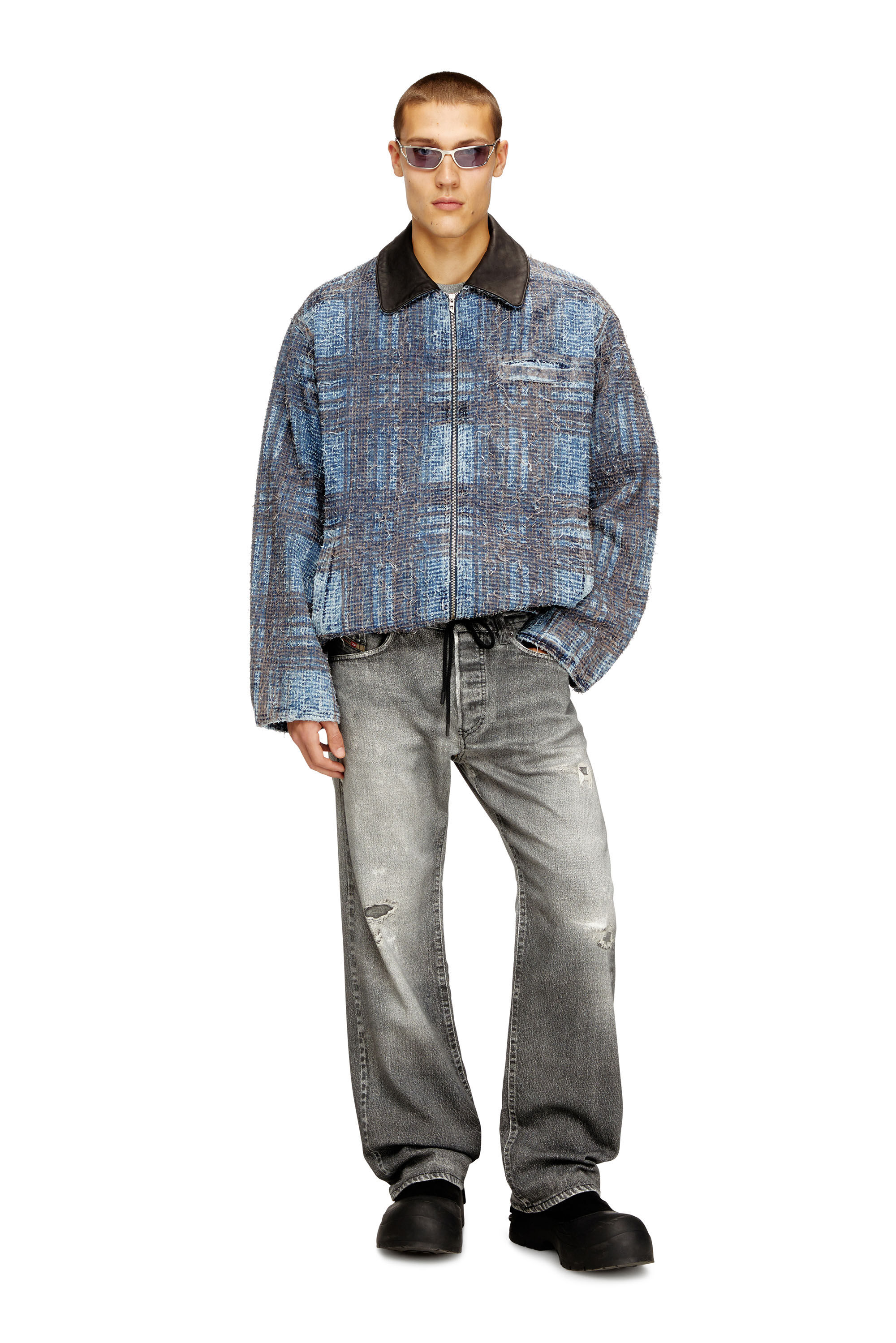 Men's Jacket in graphic bouclé denim | Multicolor | Diesel