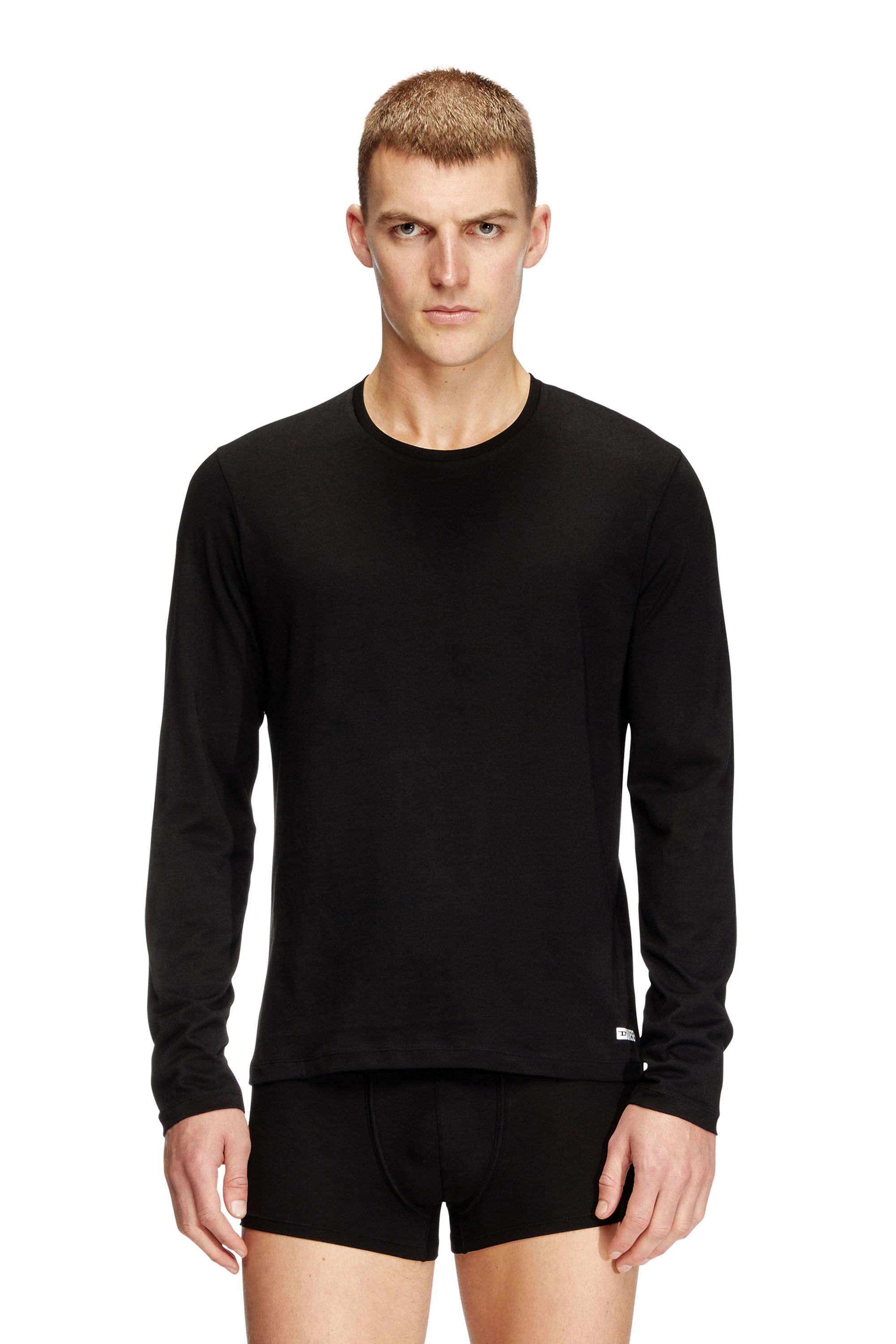 Diesel - KIRK-D-BOX, Man's Long-sleeve cotton T-shirt in Black - 3