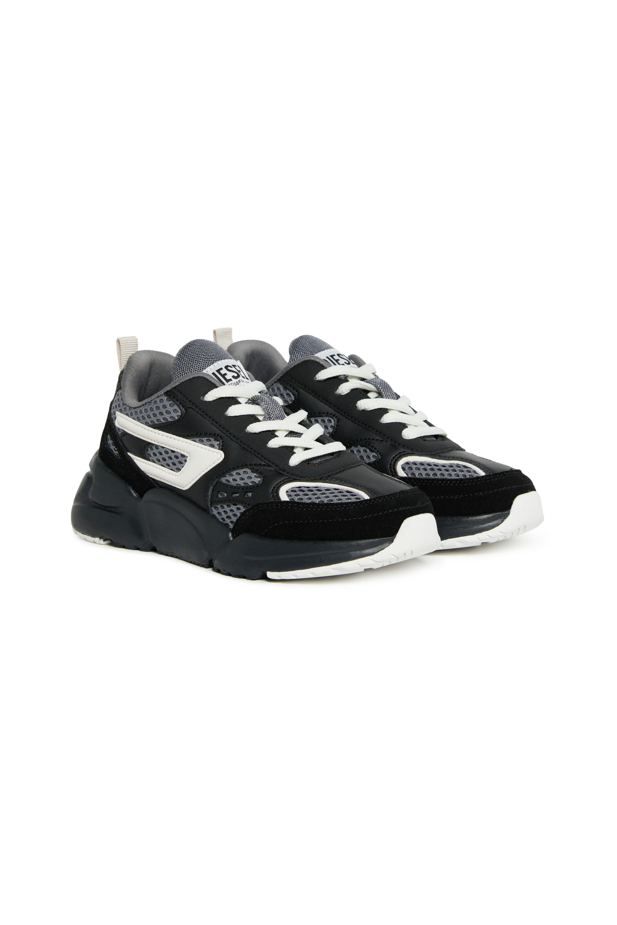 Diesel - S-MILLENIUM SPORT LC, Unisex's Sneakers in mesh, suede and PU in Black/White - 2