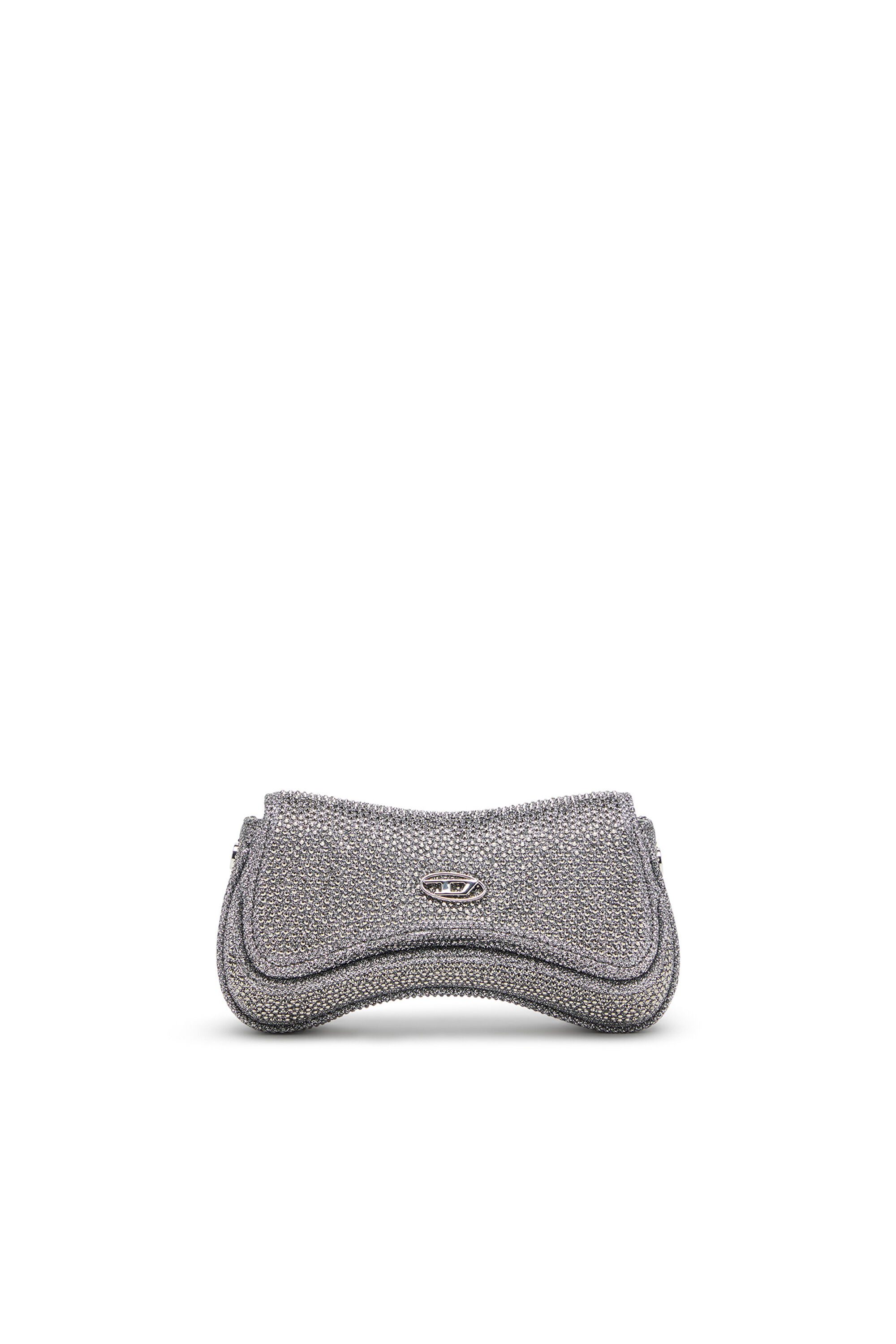 Diesel - PLAY CROSSBODY XS, Woman's Play-Mini crossbody bag in crystal Lurex in Silver - 1
