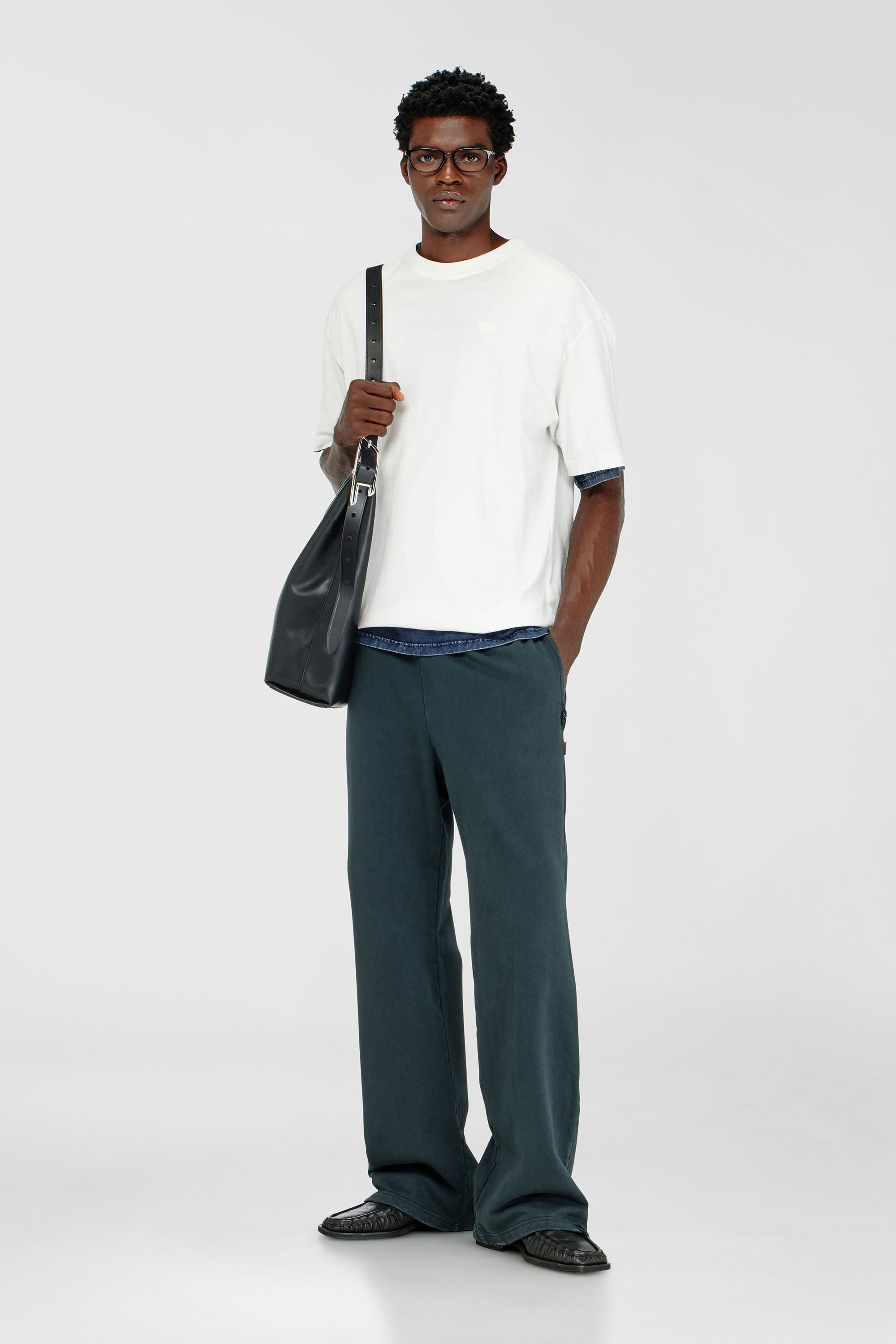 Diesel - T-BOGGY-MEGOVAL-D, Man's T-shirt with maxi oval D embroidery in White - 1