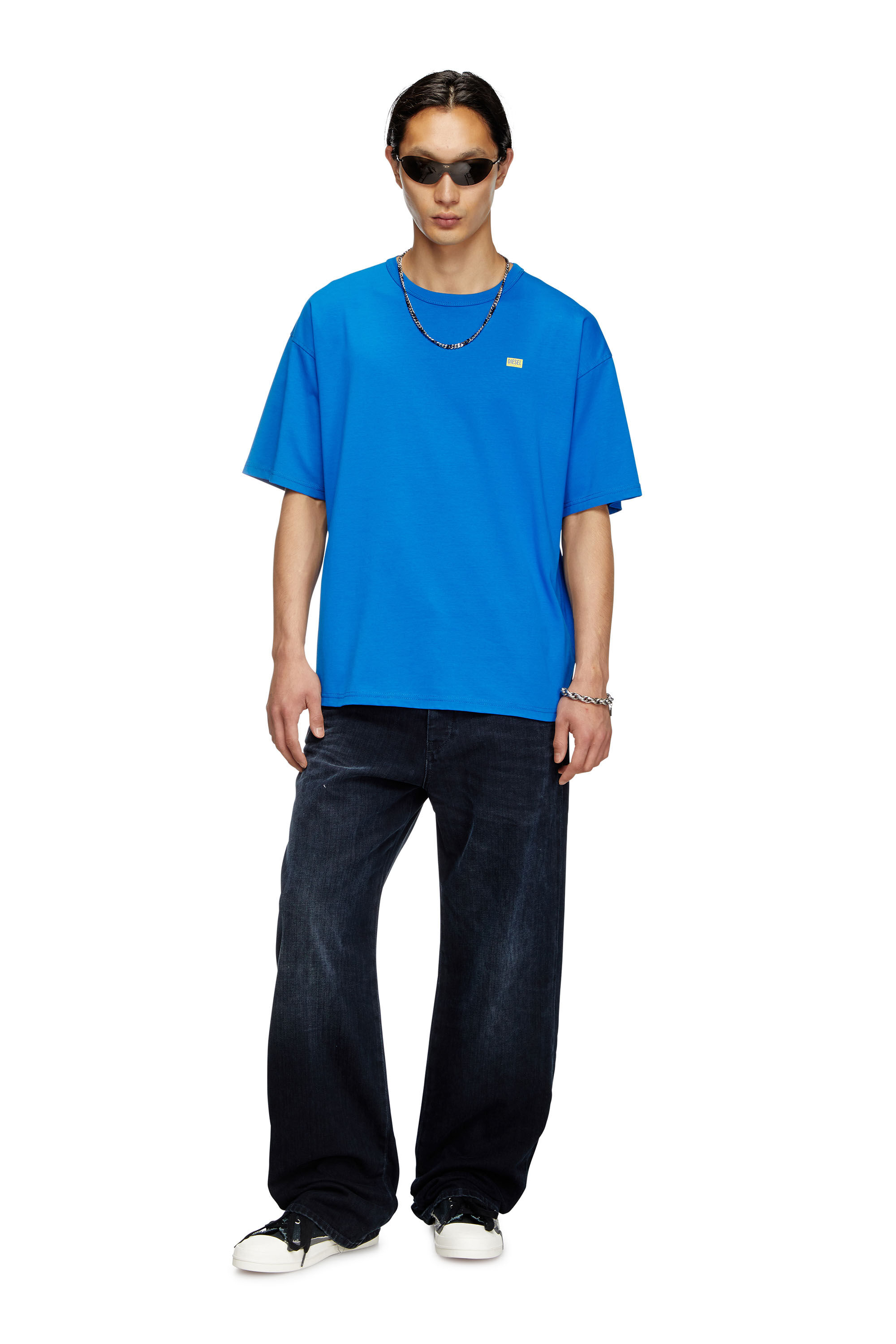 ★DIESEL★ T-Box R30 T-Shirt Blue A164000QIAM89R Men's T-shirt with small logo | Blue | Diesel