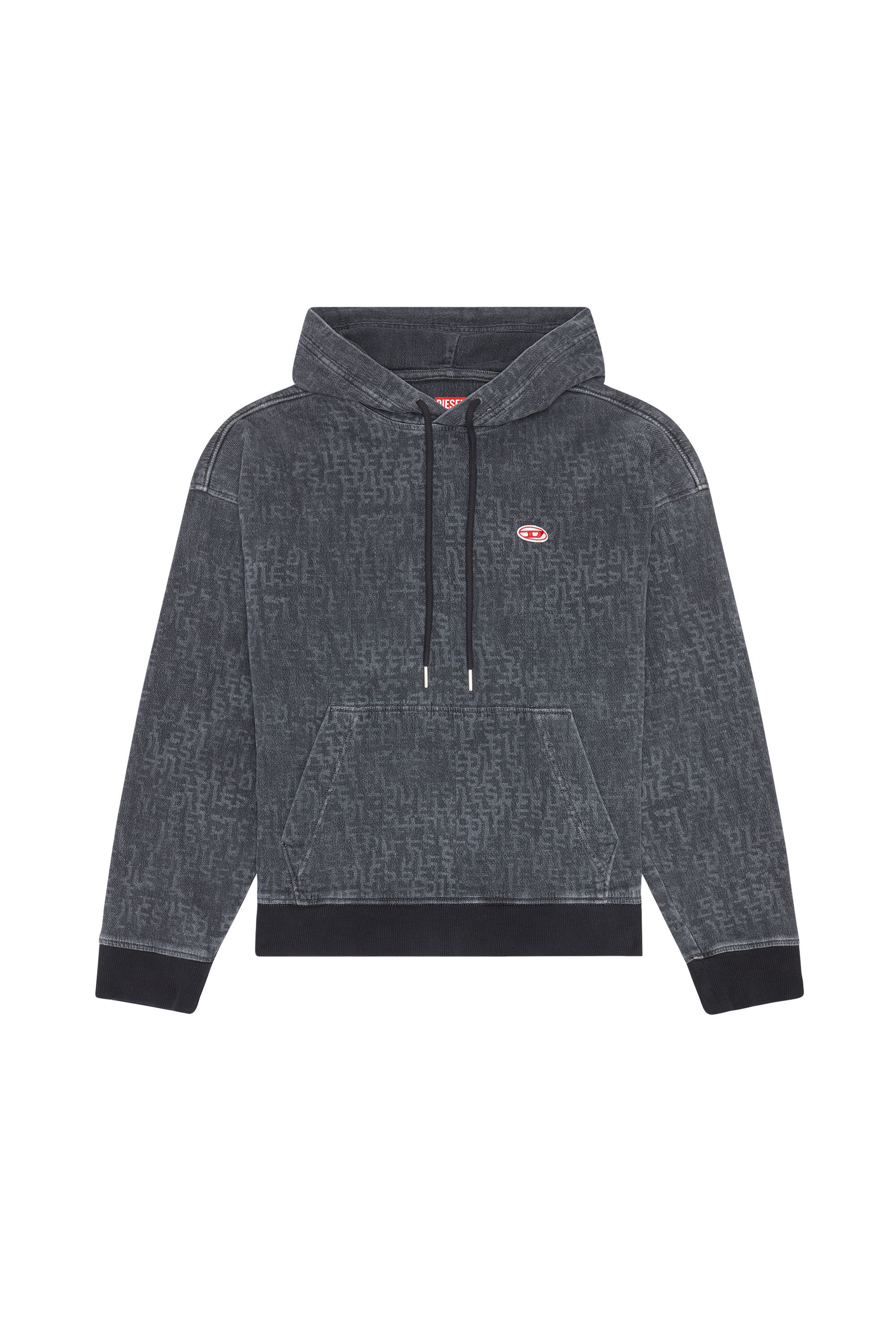 Diesel - D-UM-RIB TRACK DENIM HOODIE,  - Image 2